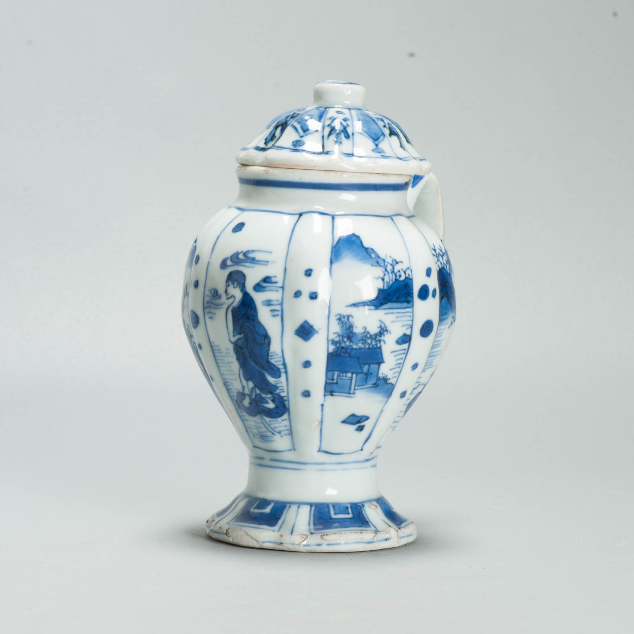 Museum Piece Ming Chongzhen Shunzi 17th C Chinese Porcelain Mustard Jar - Image 3