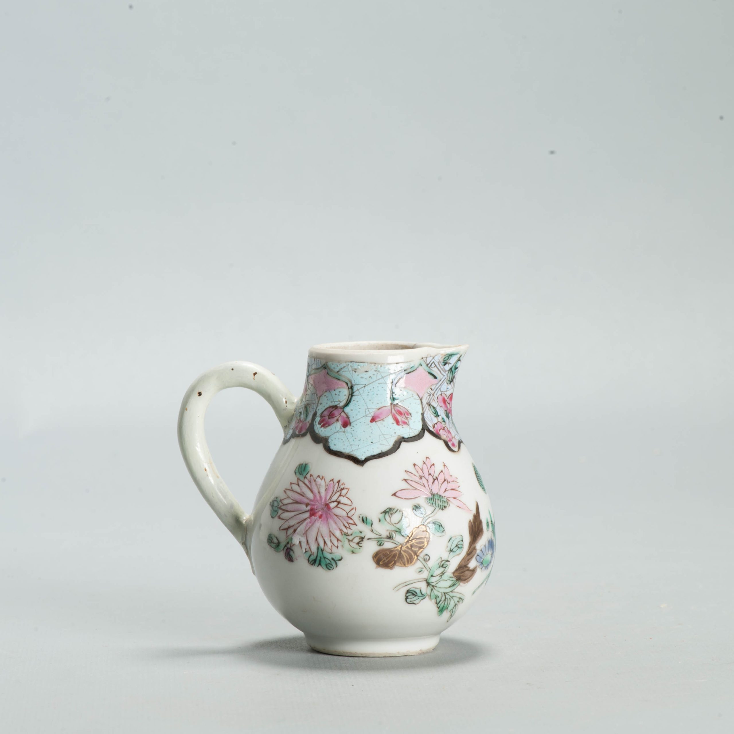 Antique 1740-1760 Chinese Porcelain Teapot China Lotus Rose Qianlong Period - Image 8