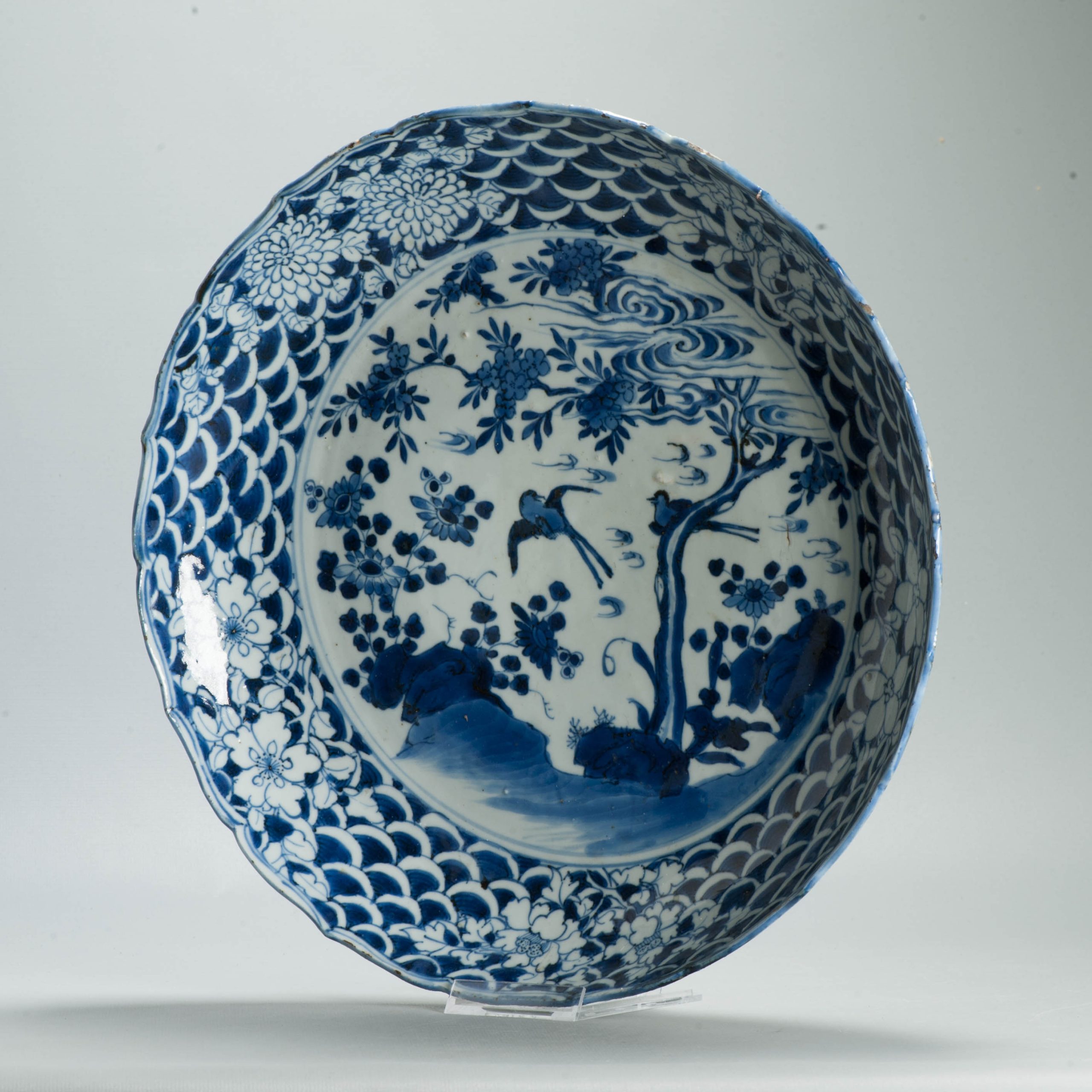 Large Antique Early 17th Century Ming Chinese Kosometsuke Dish Birds 35cm - Image 12
