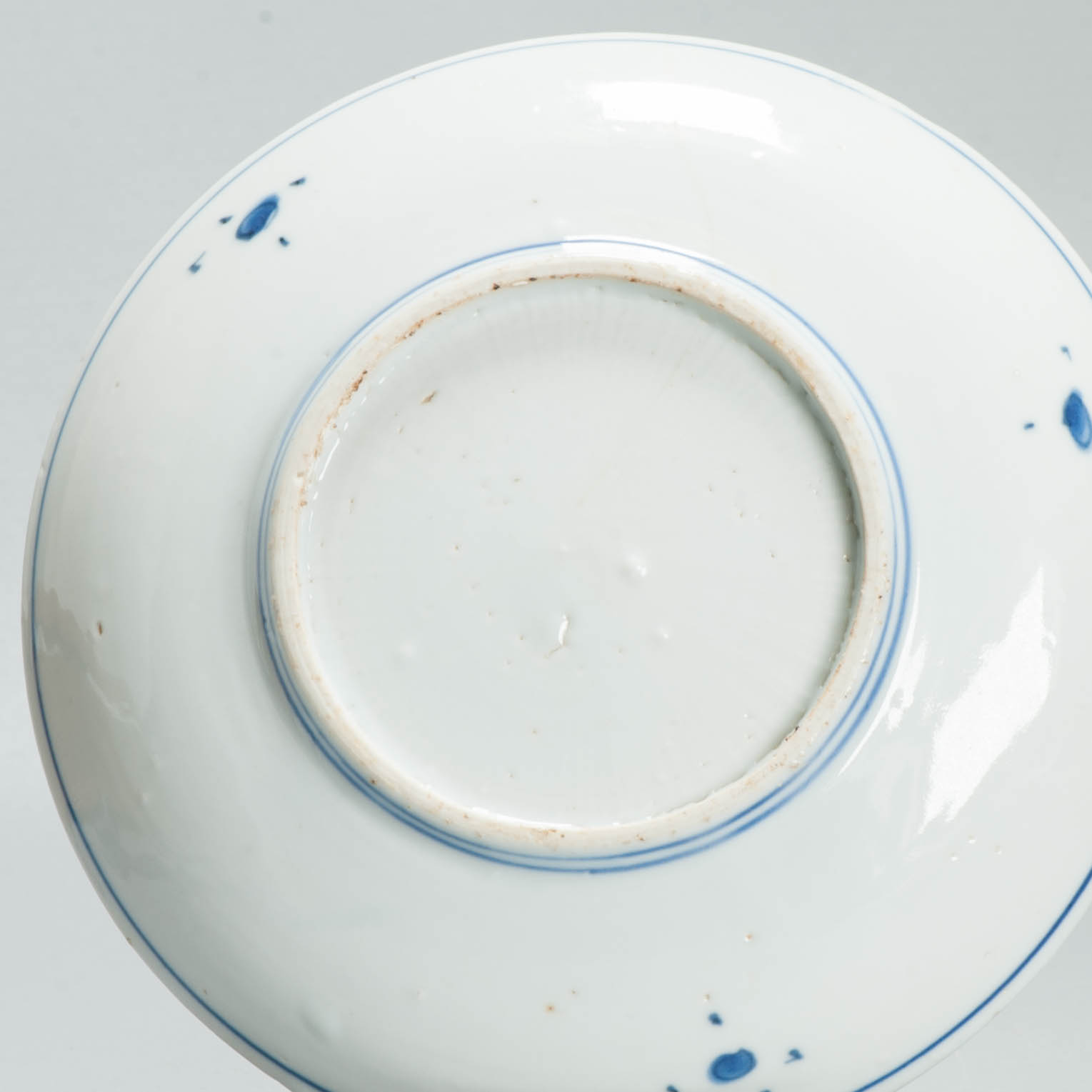 Antique Late Ming 17th c Chinese Porcelain China Dish Roosters - Image 6