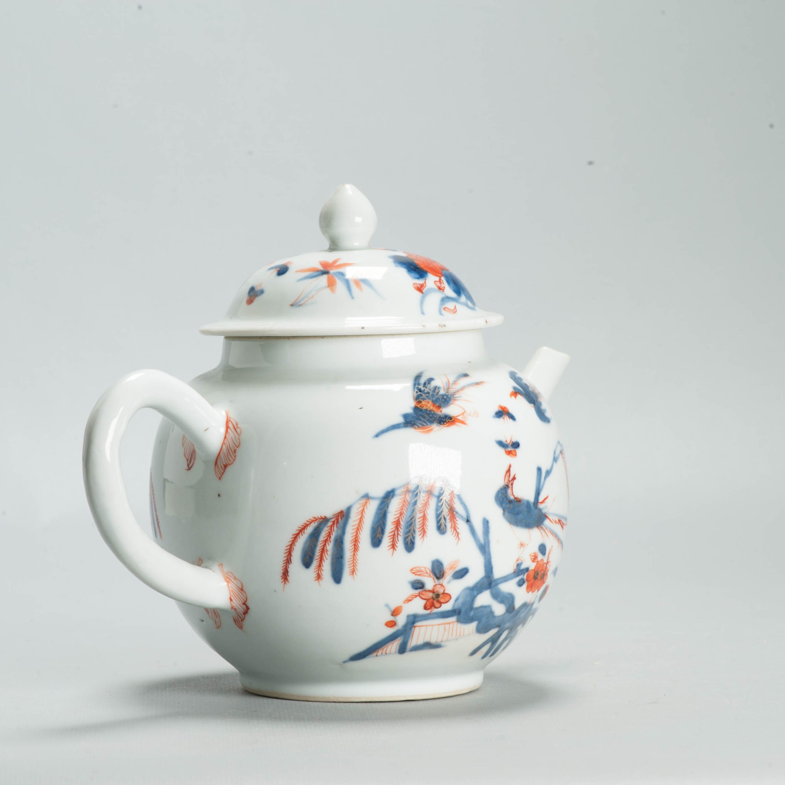 Large Antique Kangxi Ca 1700 Chinese Porcelain Tea pot Imari China Flower - Image 11
