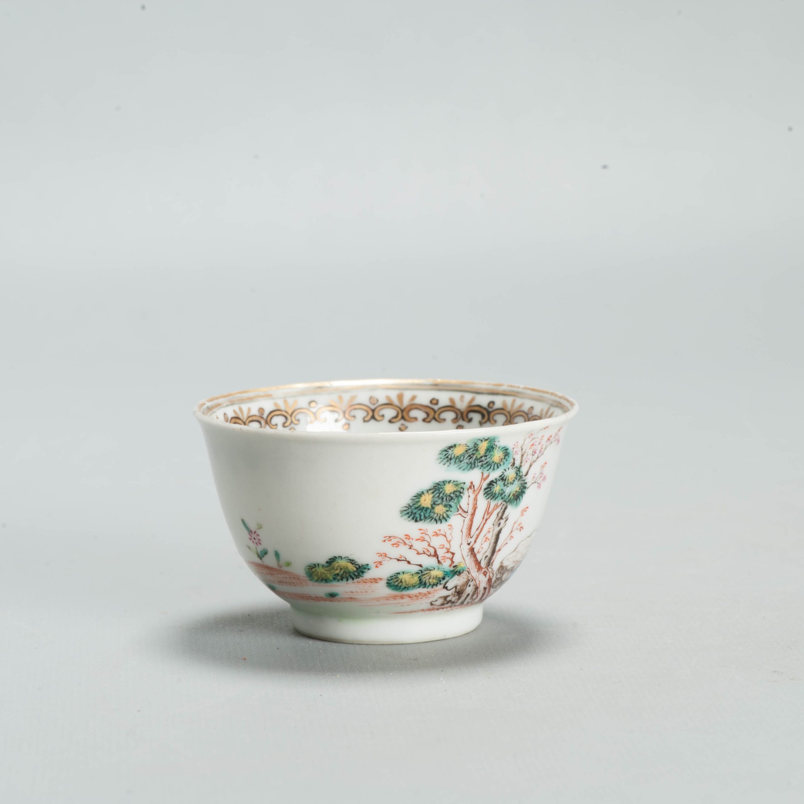 Antique Ca 1725-1740 Qing Dynasty Yongzheng Chinese Porcelain Tea Bowl - Image 7