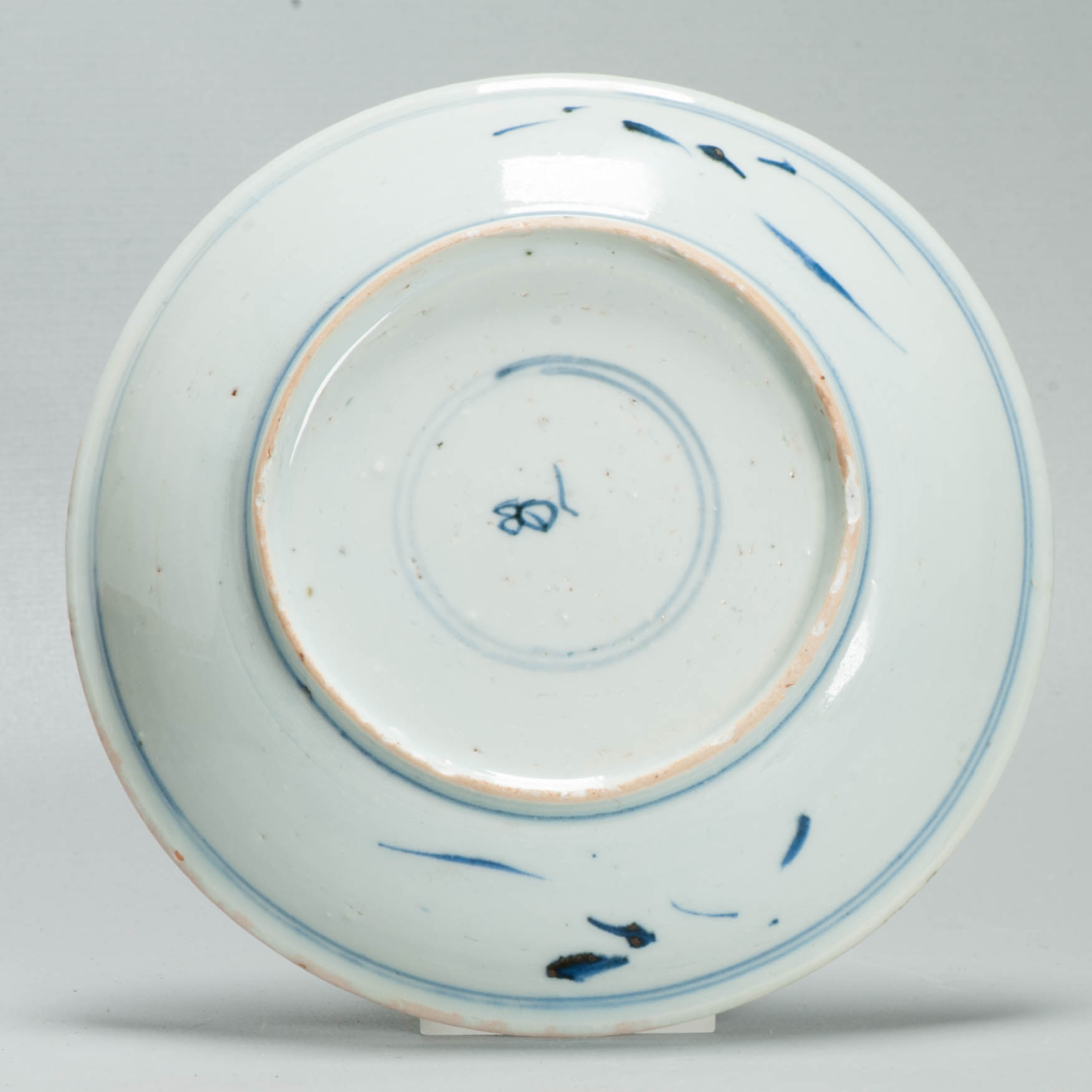 Antique Late Ming 17th c Chinese Porcelain China Dish Scholar Literati - Image 7