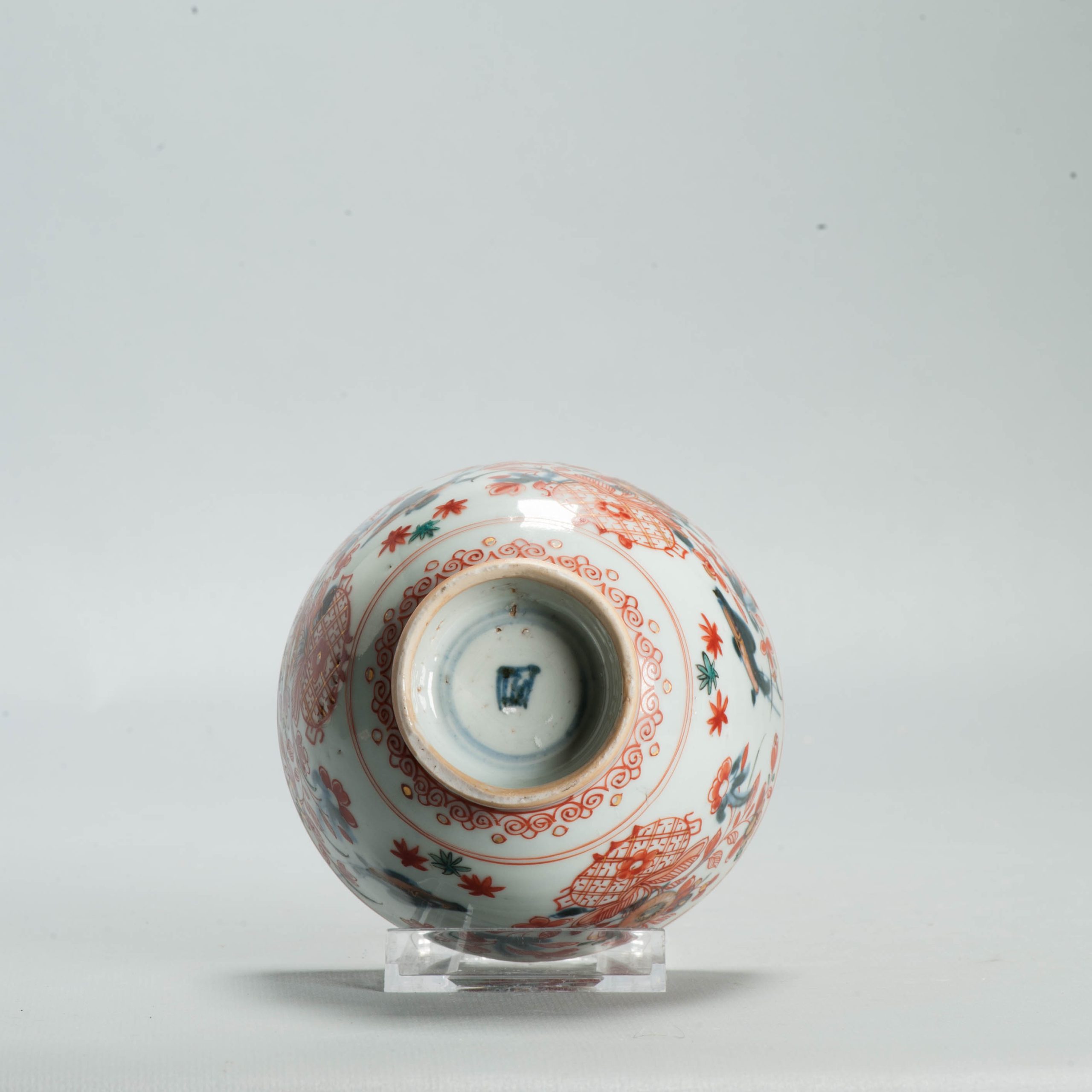 Antique 1720-30 Qing Chinese Porcelain Bowl European Amsterdam Bont Decoration