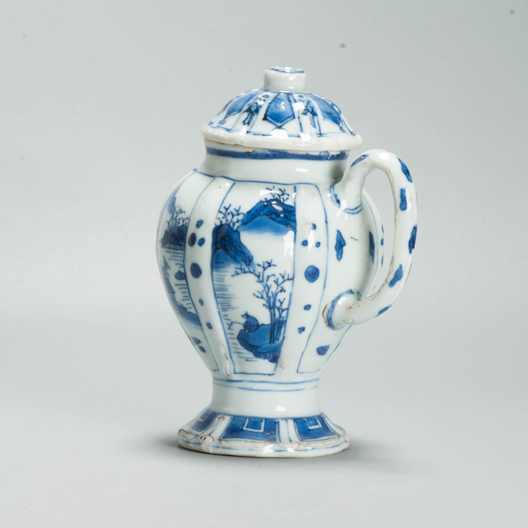 Museum Piece Ming Chongzhen Shunzi 17th C Chinese Porcelain Mustard Jar - Image 5