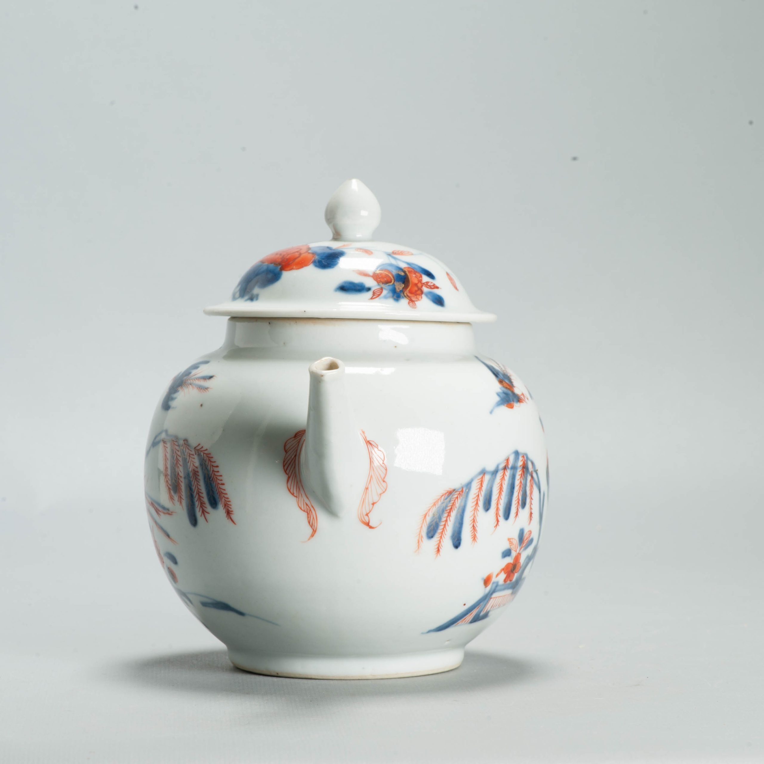 Large Antique Kangxi Ca 1700 Chinese Porcelain Tea pot Imari China Flower - Image 6