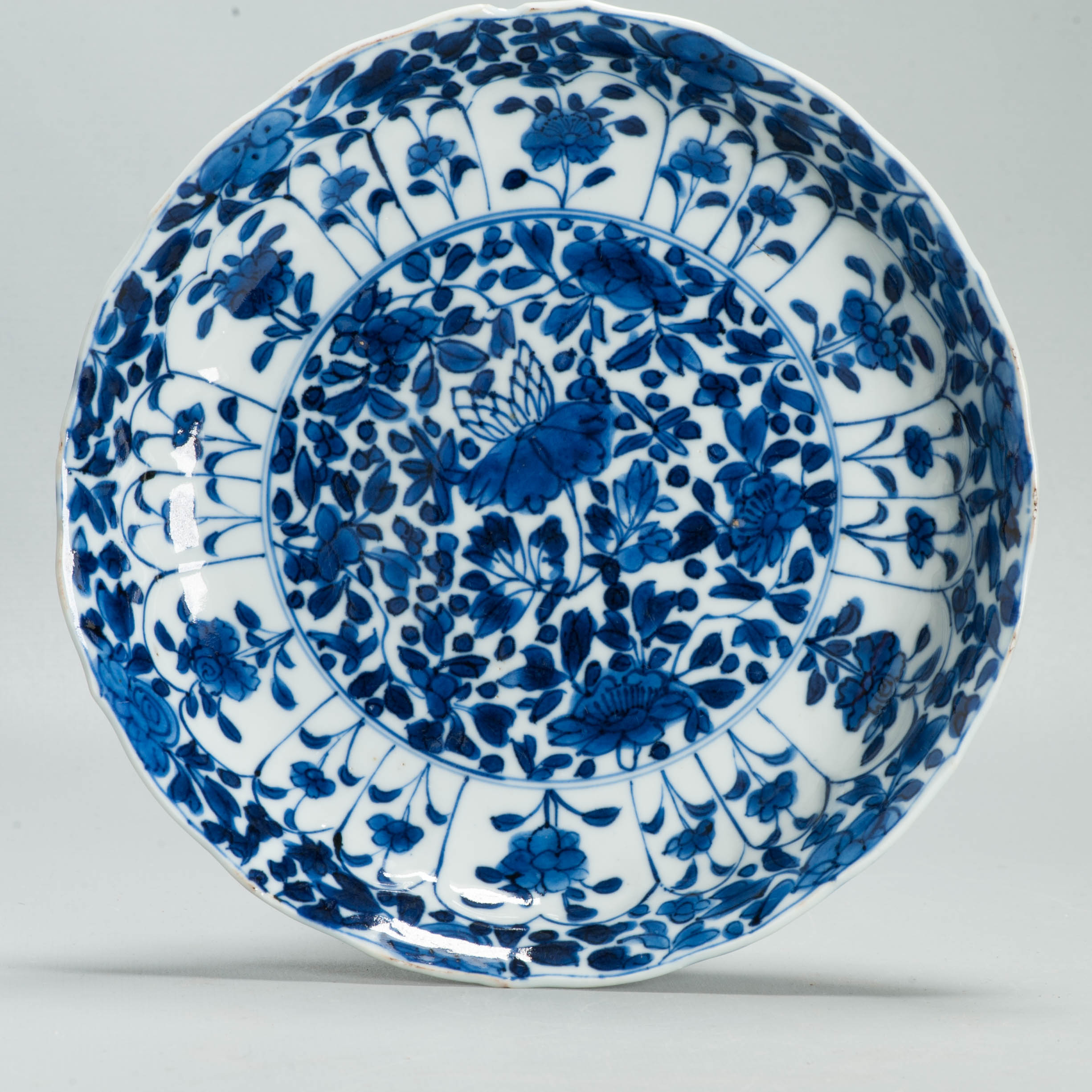 Antique Chinese 1700 Kangxi Blue & White Porcelain Dish Qing Dynasty - Image 3