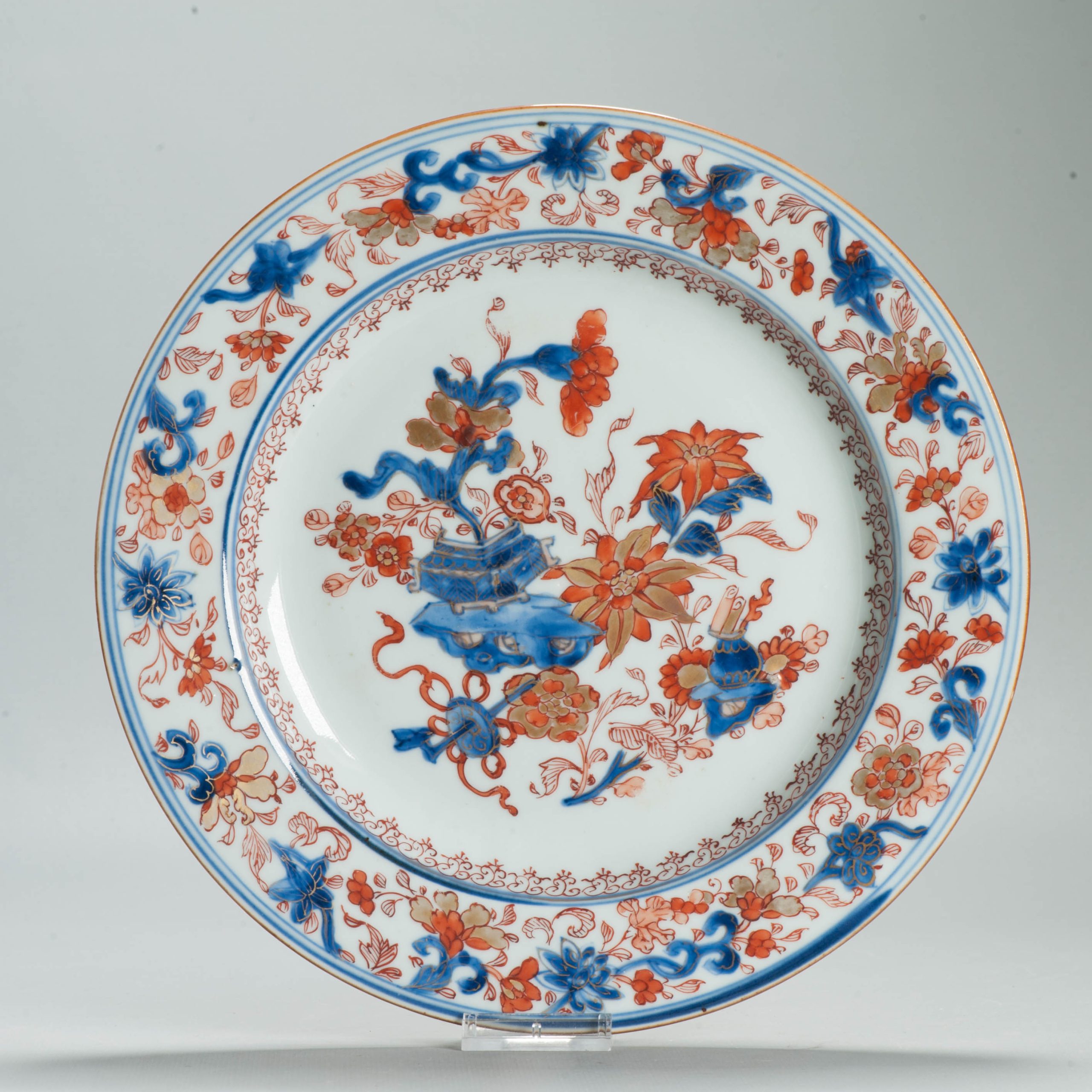 Antique Imari Chinese Plate 18th Plate Chinese Porcelain Qing Dynasty