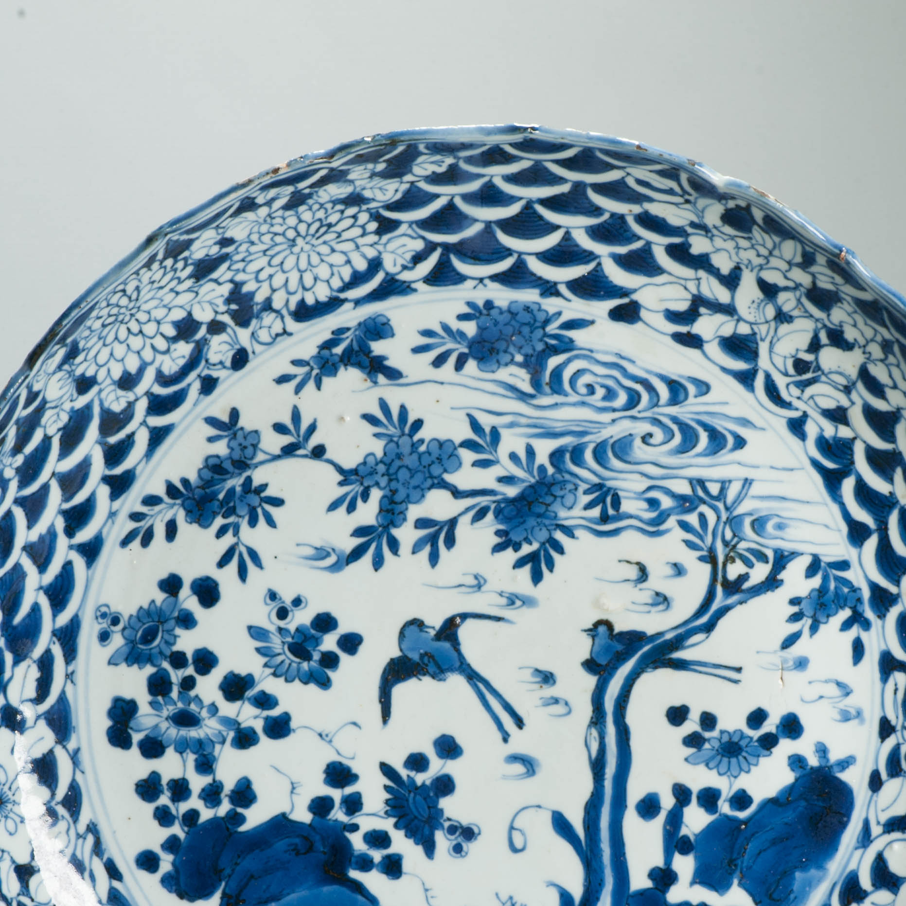 Large Antique Early 17th Century Ming Chinese Kosometsuke Dish Birds 35cm - Image 14