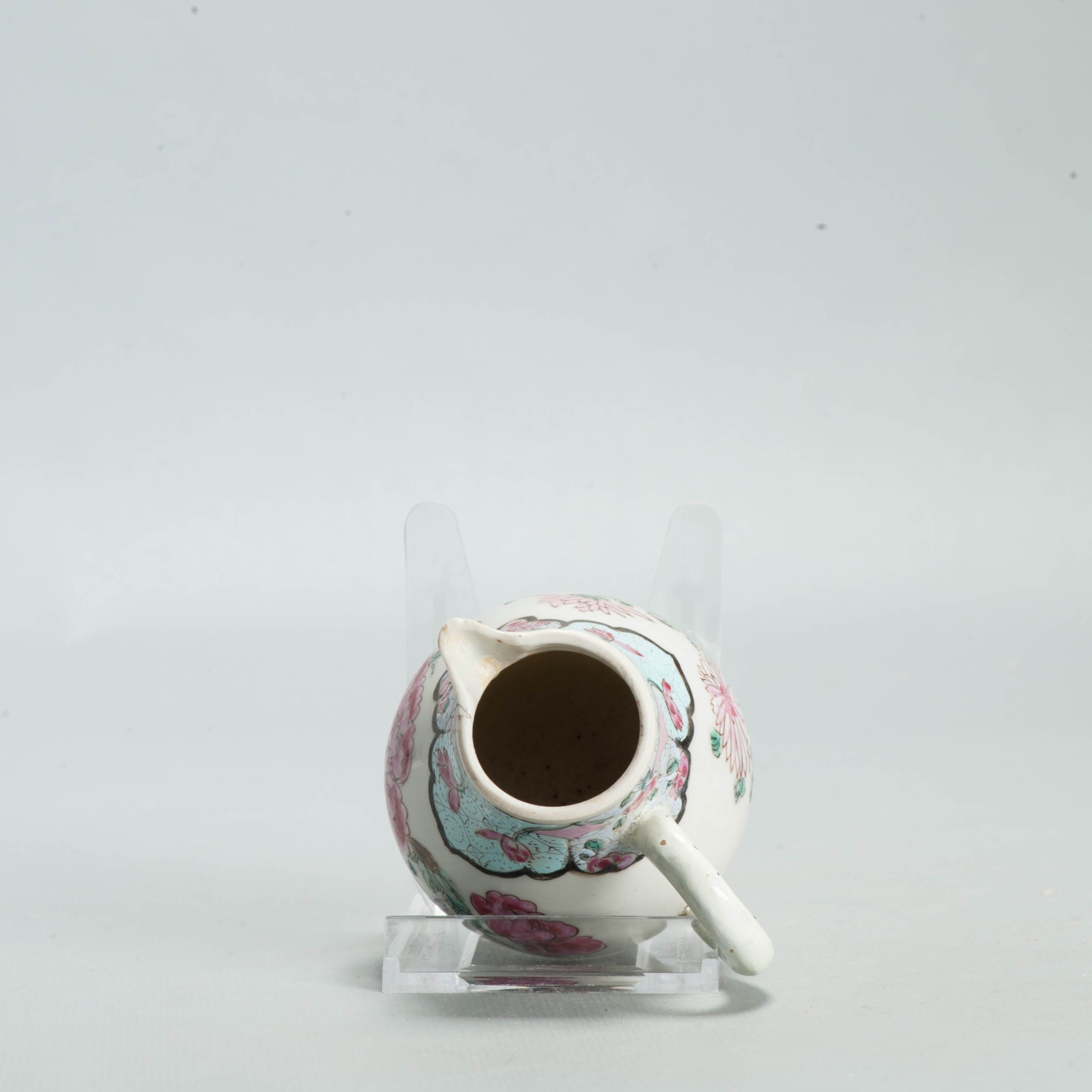 Antique 1740-1760 Chinese Porcelain Teapot China Lotus Rose Qianlong Period - Image 15