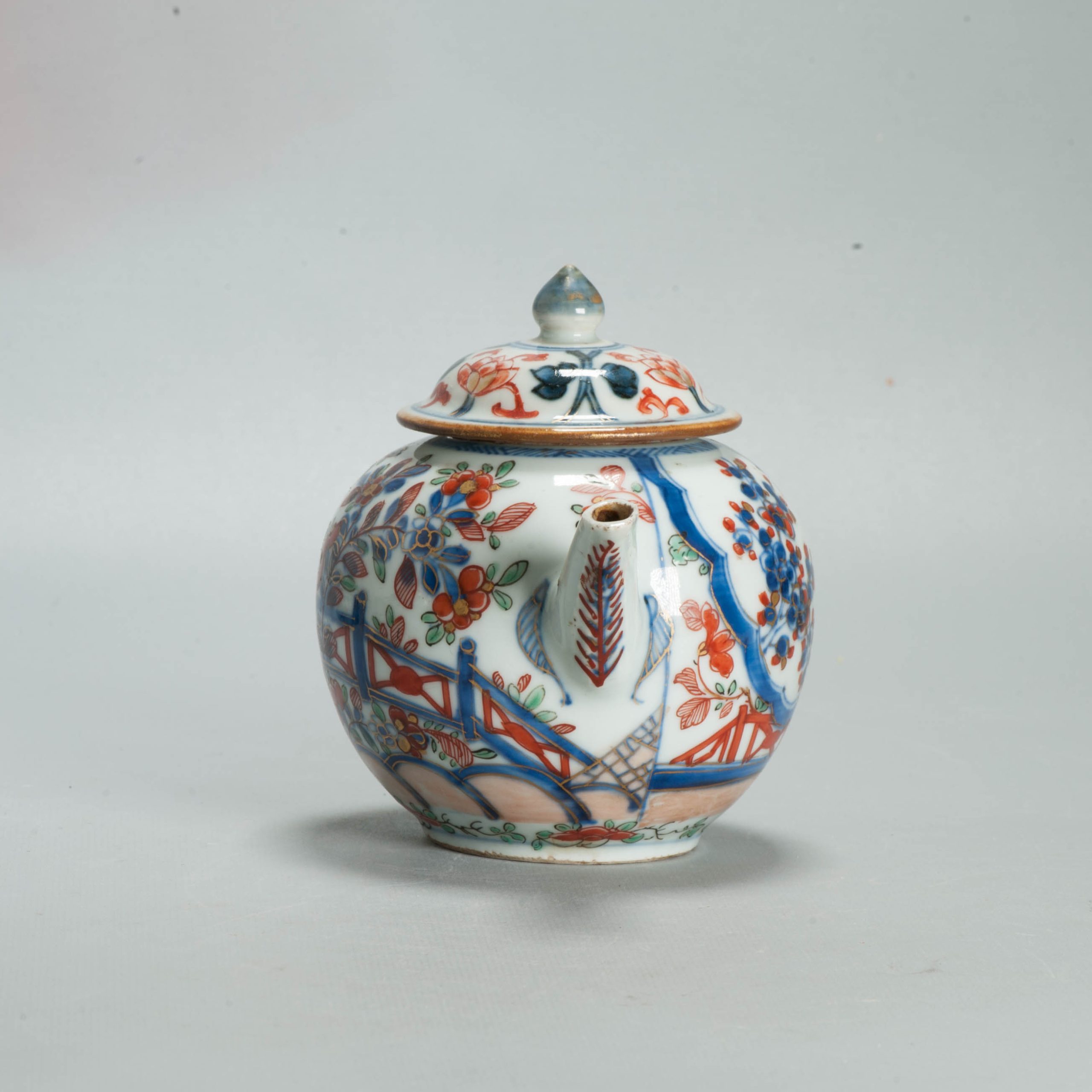 Antique Kangxi Period Ca 1700 Chinese Porcelain Tea pot Imari China Flower - Image 4