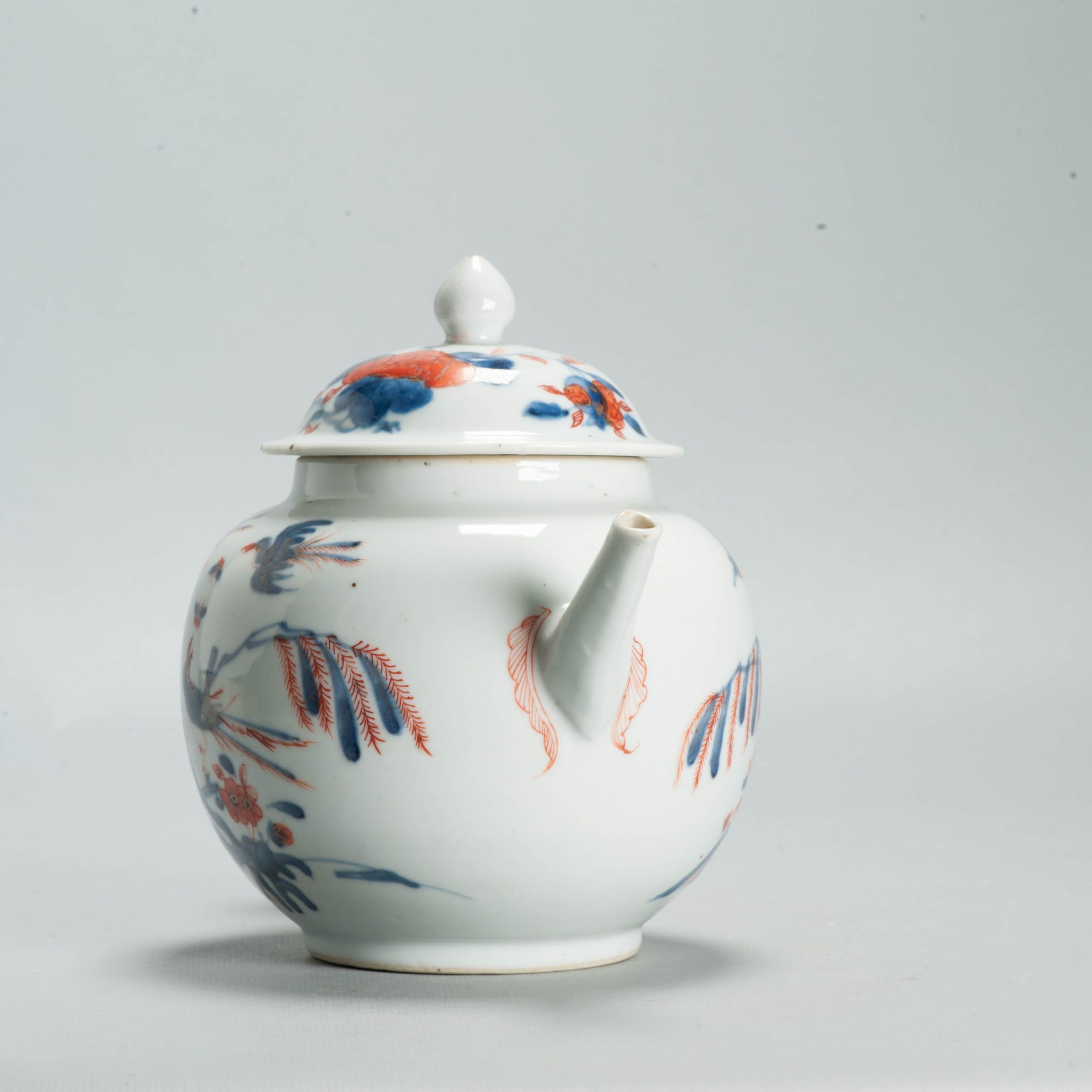 Large Antique Kangxi Ca 1700 Chinese Porcelain Tea pot Imari China Flower - Image 7