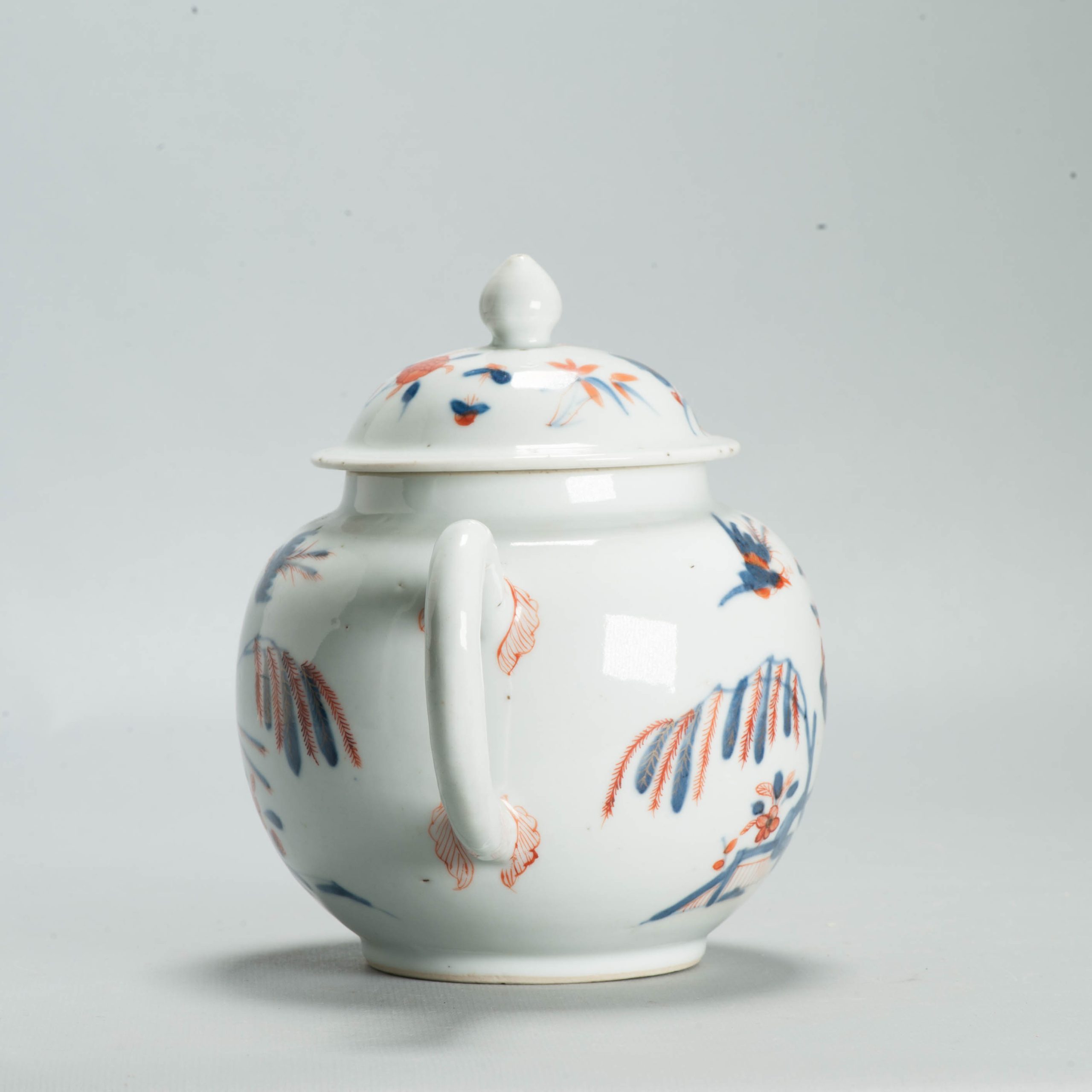 Large Antique Kangxi Ca 1700 Chinese Porcelain Tea pot Imari China Flower - Image 12