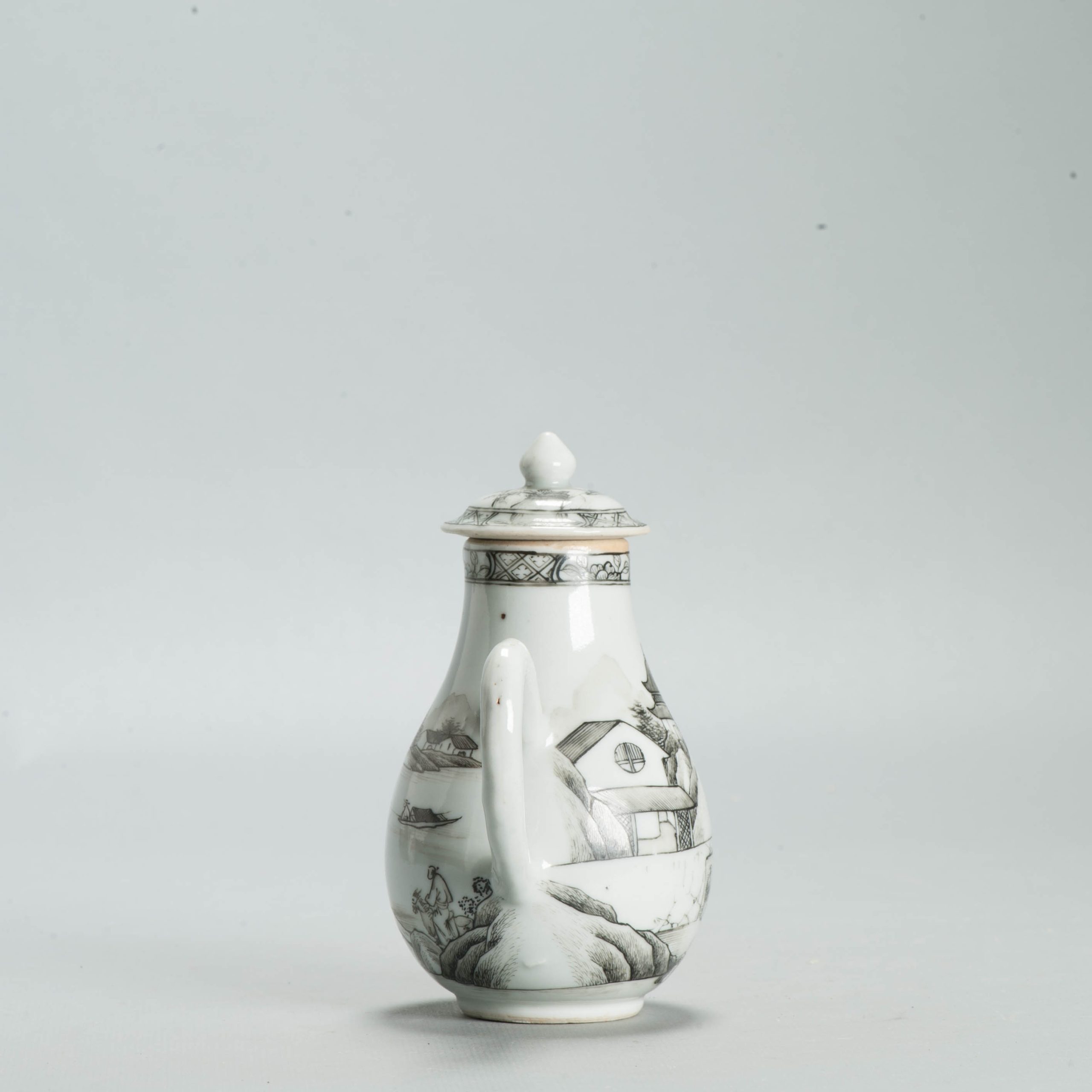 Antique 18C Chinese Encre de Chine Porcelain Landscape Yongzheng Qianlong - Image 16