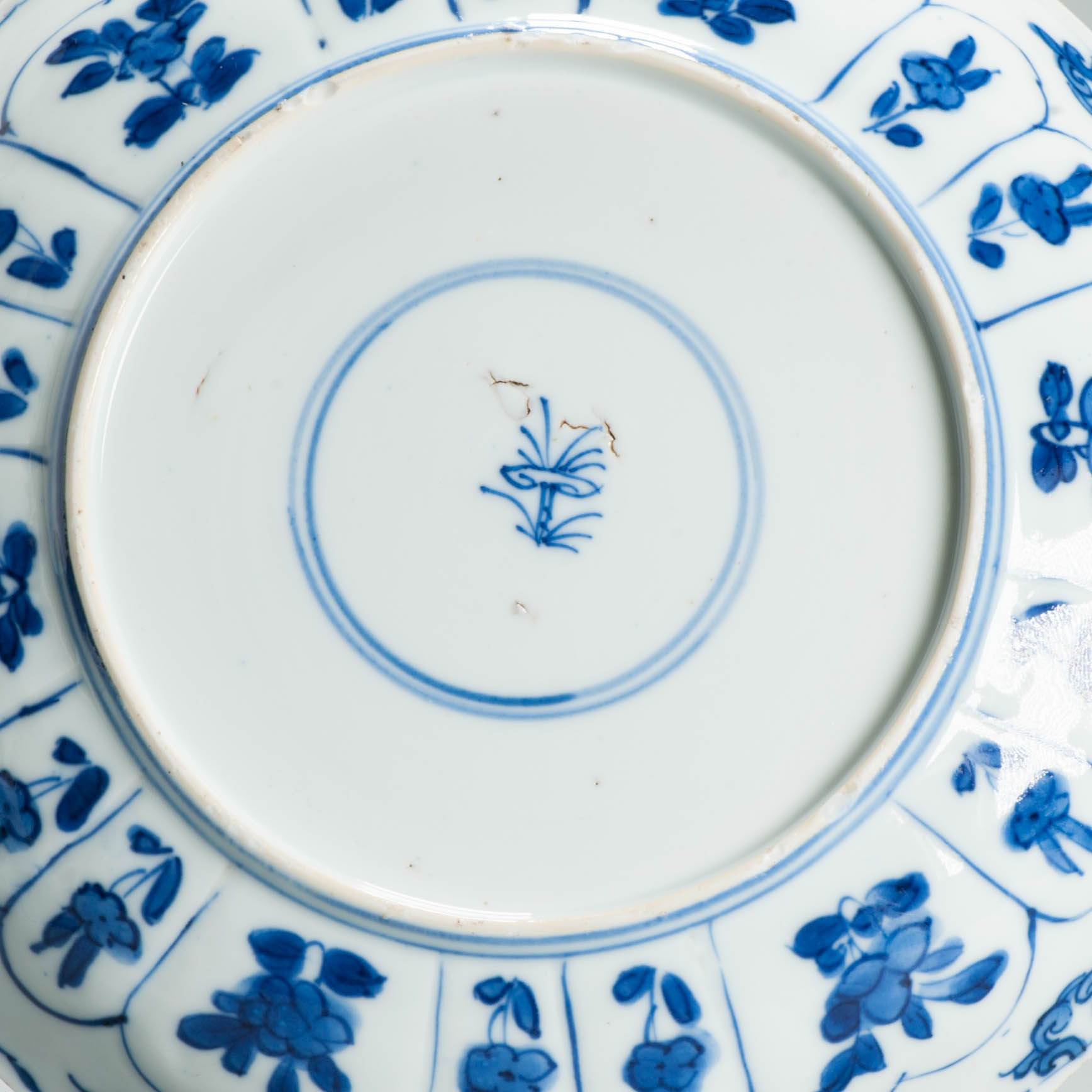 Antique Chinese 1700 Kangxi Blue & White Porcelain Dish Qing Dynasty - Image 5