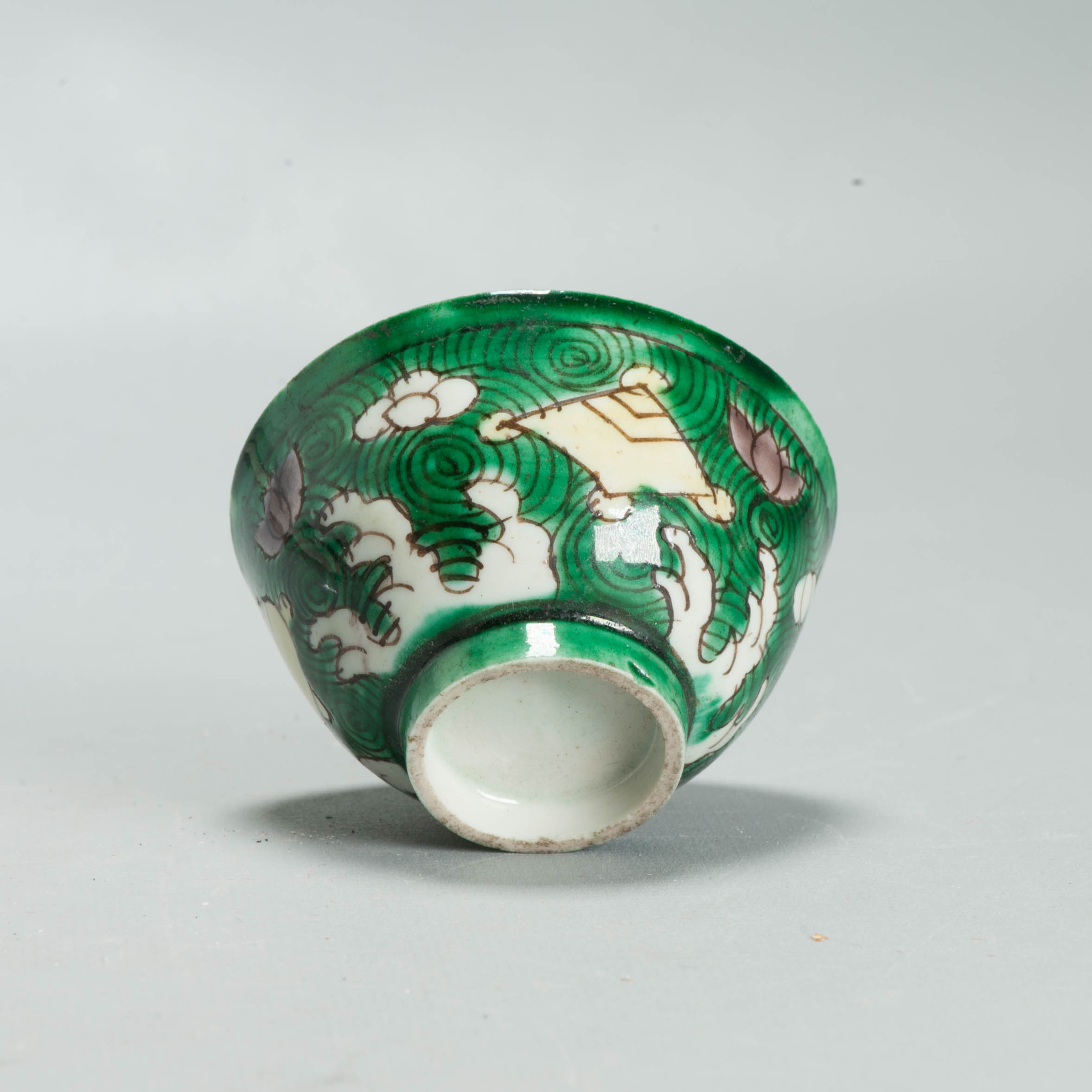 Antique Kangxi Chinese porcelain Sancai China Famille Verte Bowl Symbols - Image 7