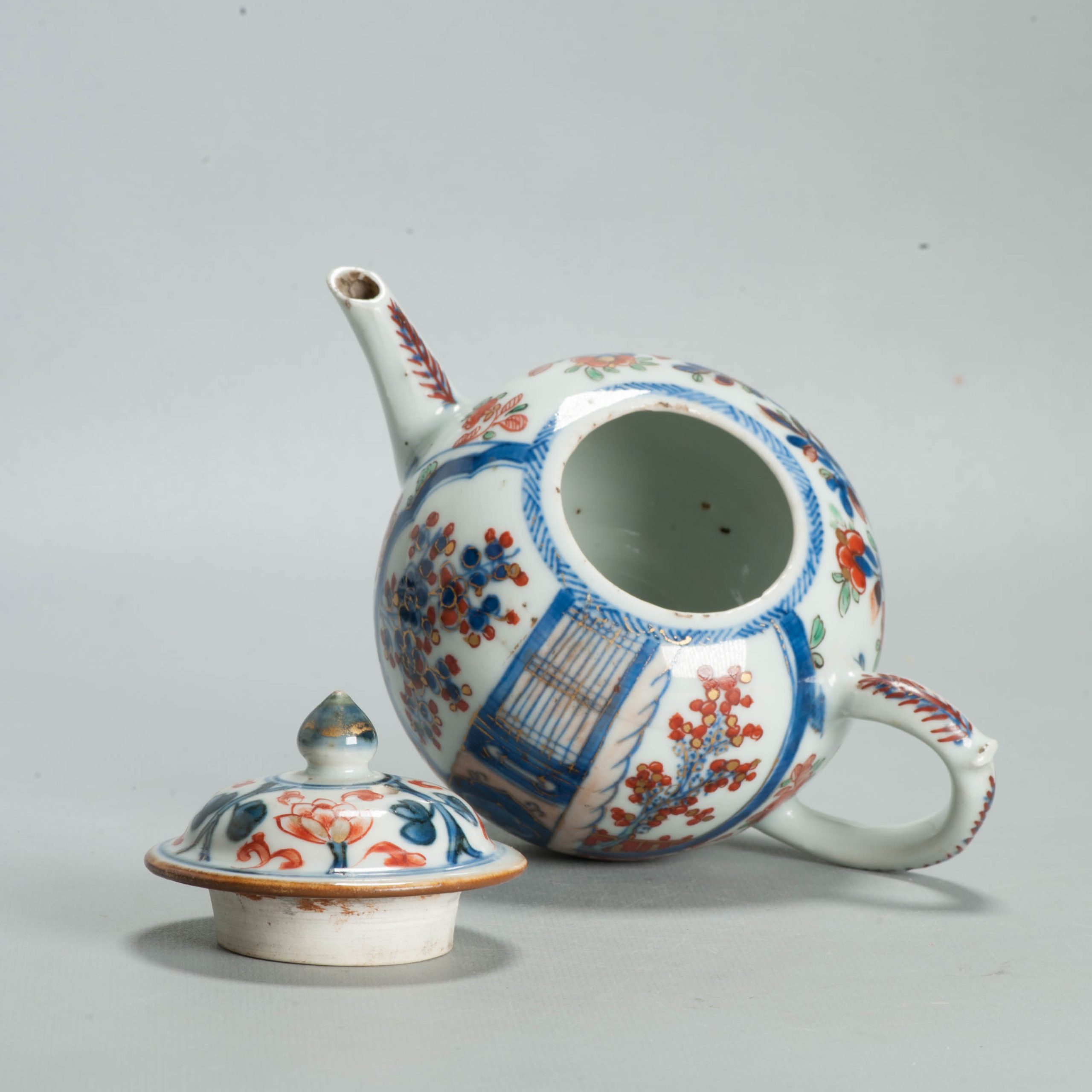 Antique Kangxi Period Ca 1700 Chinese Porcelain Tea pot Imari China Flower - Image 9