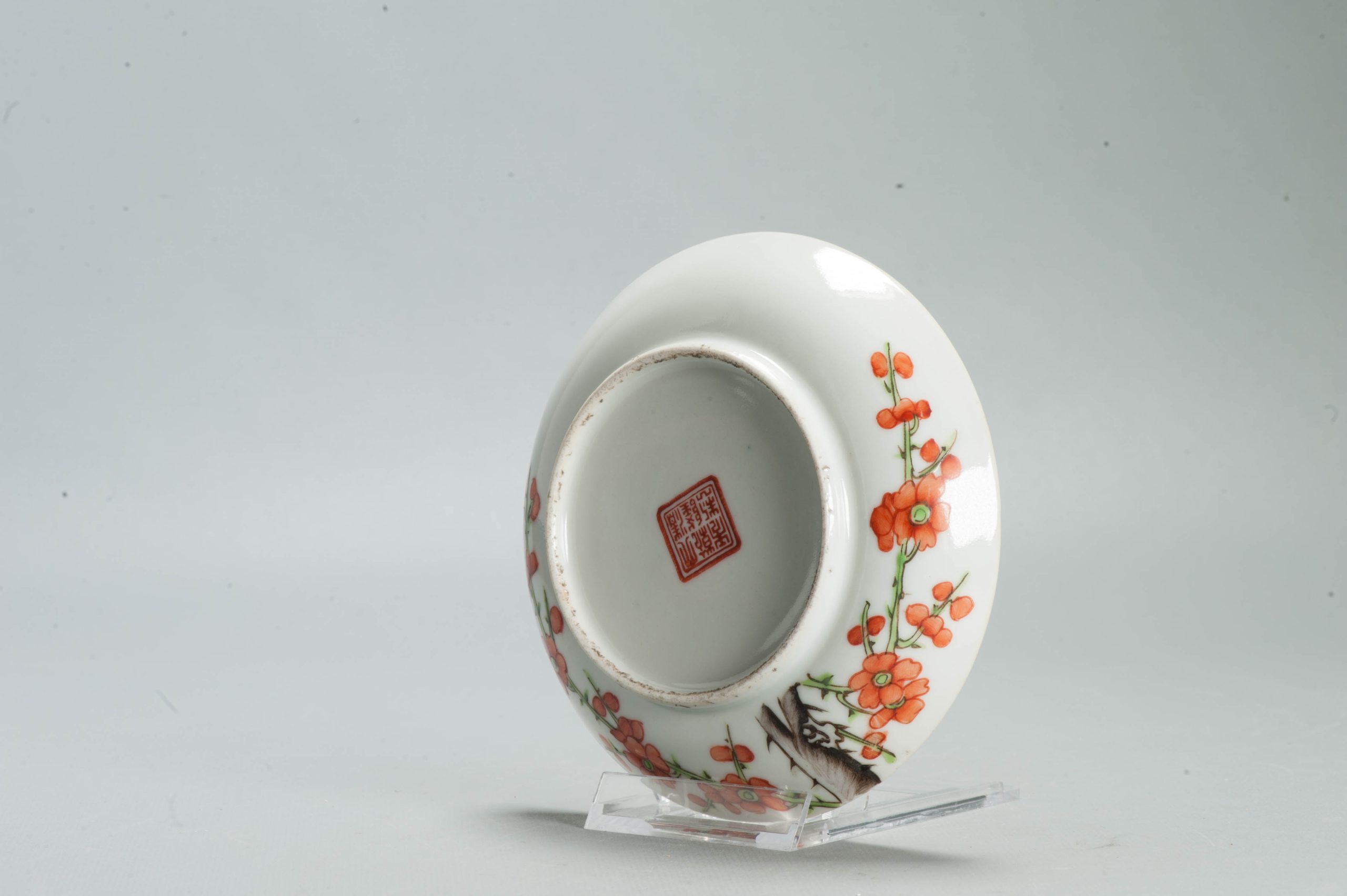Antique Chinese Porcelain Qianlong Marked 19th C Prunus Dish - Image 7