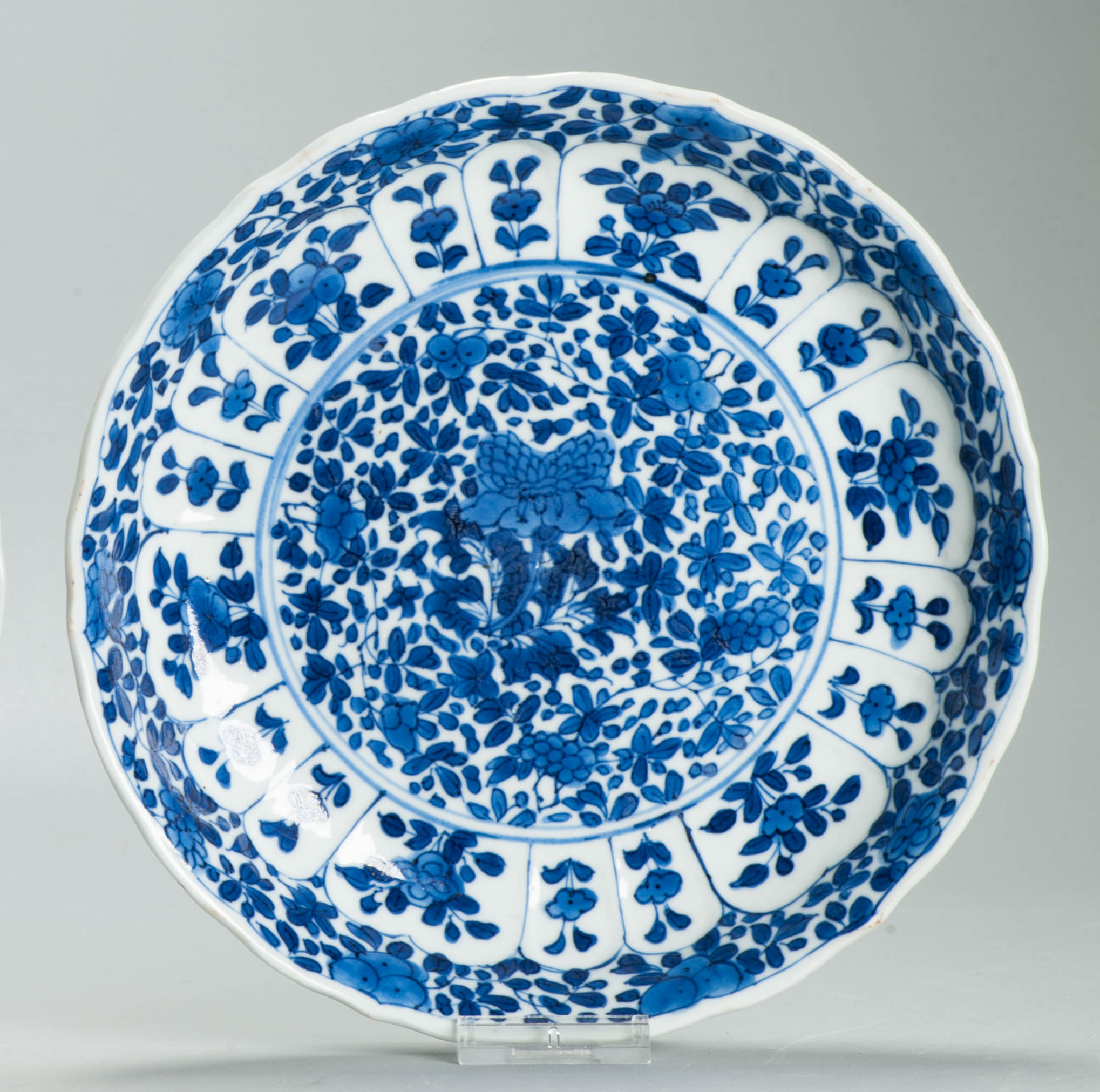 Antique Chinese 1700 Kangxi Blue & White Porcelain Dish Qing Dynasty Marked - Image 13