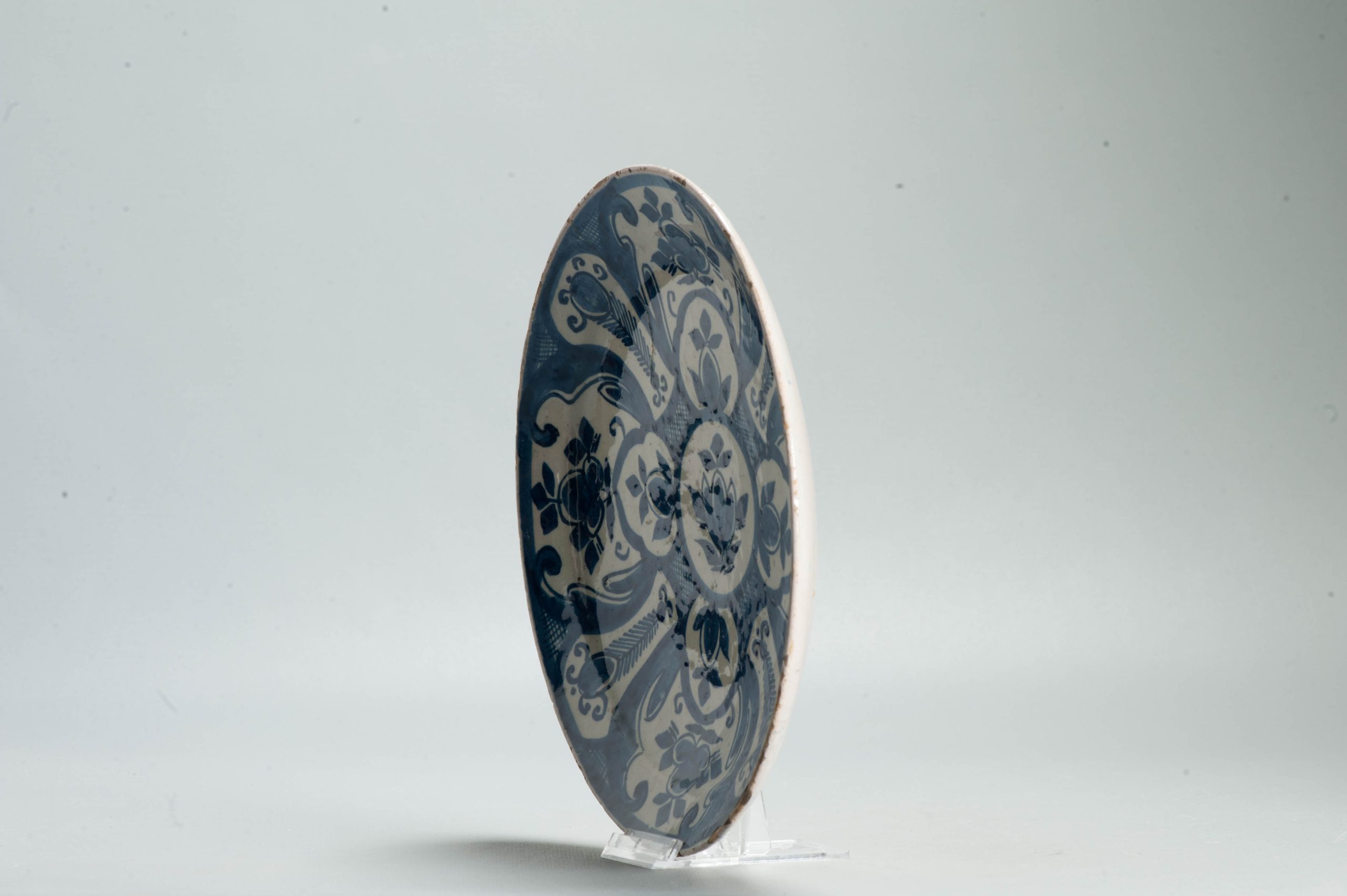 Antique Floral Beautifull Delftware plate 18th century Delft Rare - Image 12