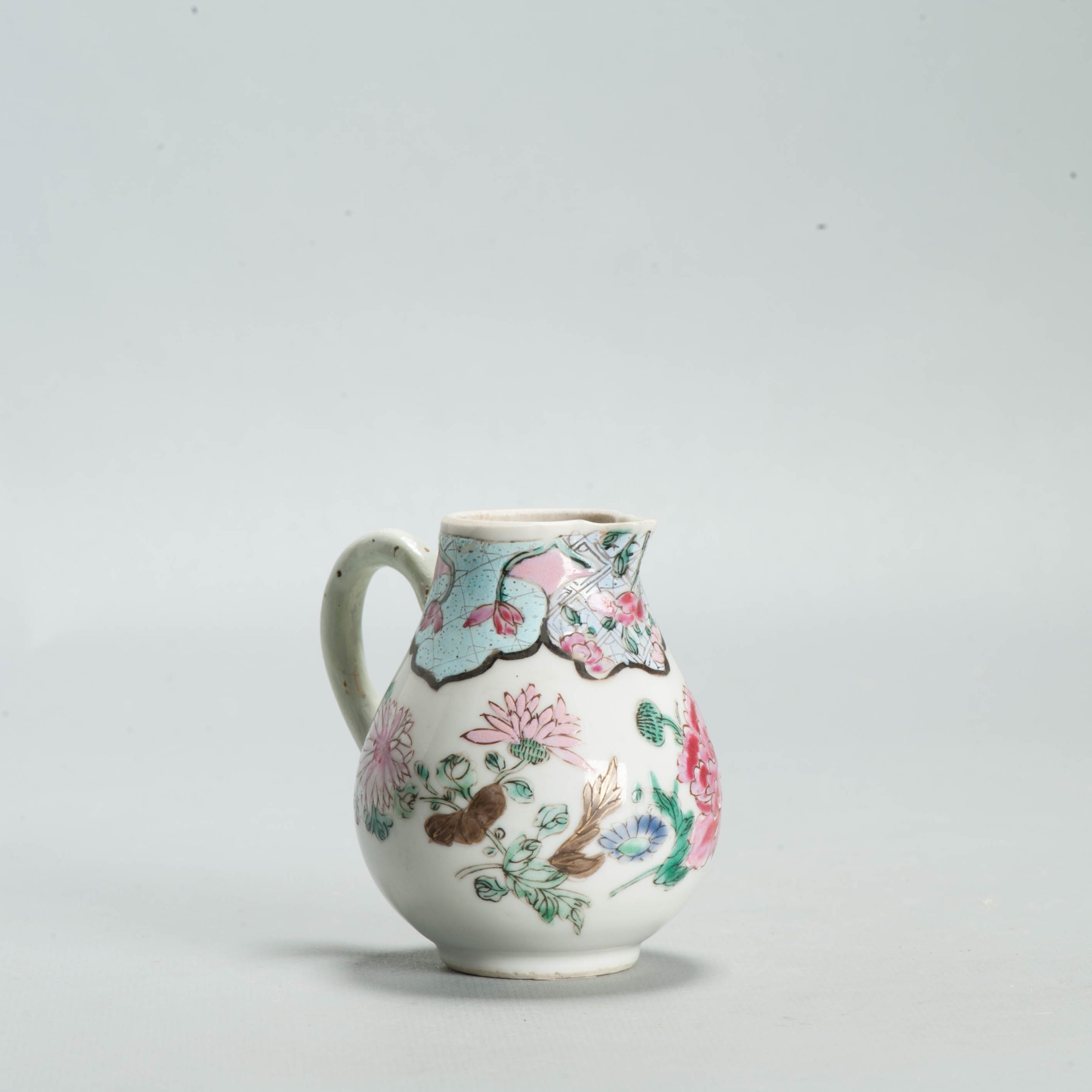 Antique 1740-1760 Chinese Porcelain Teapot China Lotus Rose Qianlong Period - Image 7