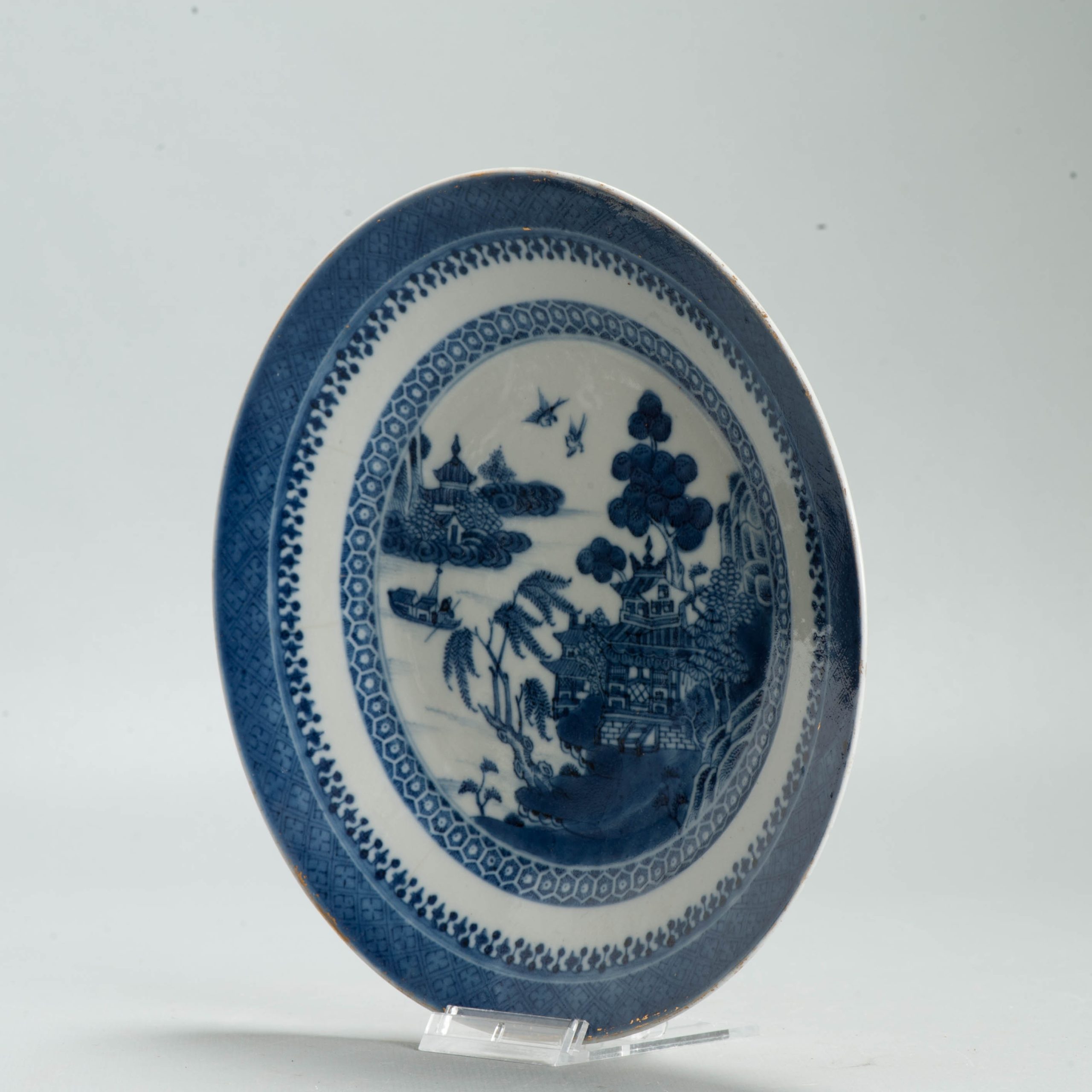 Antique Chinese Porcelain Plate - Qianlong 1770 - West Lake Landscape scene - Image 13