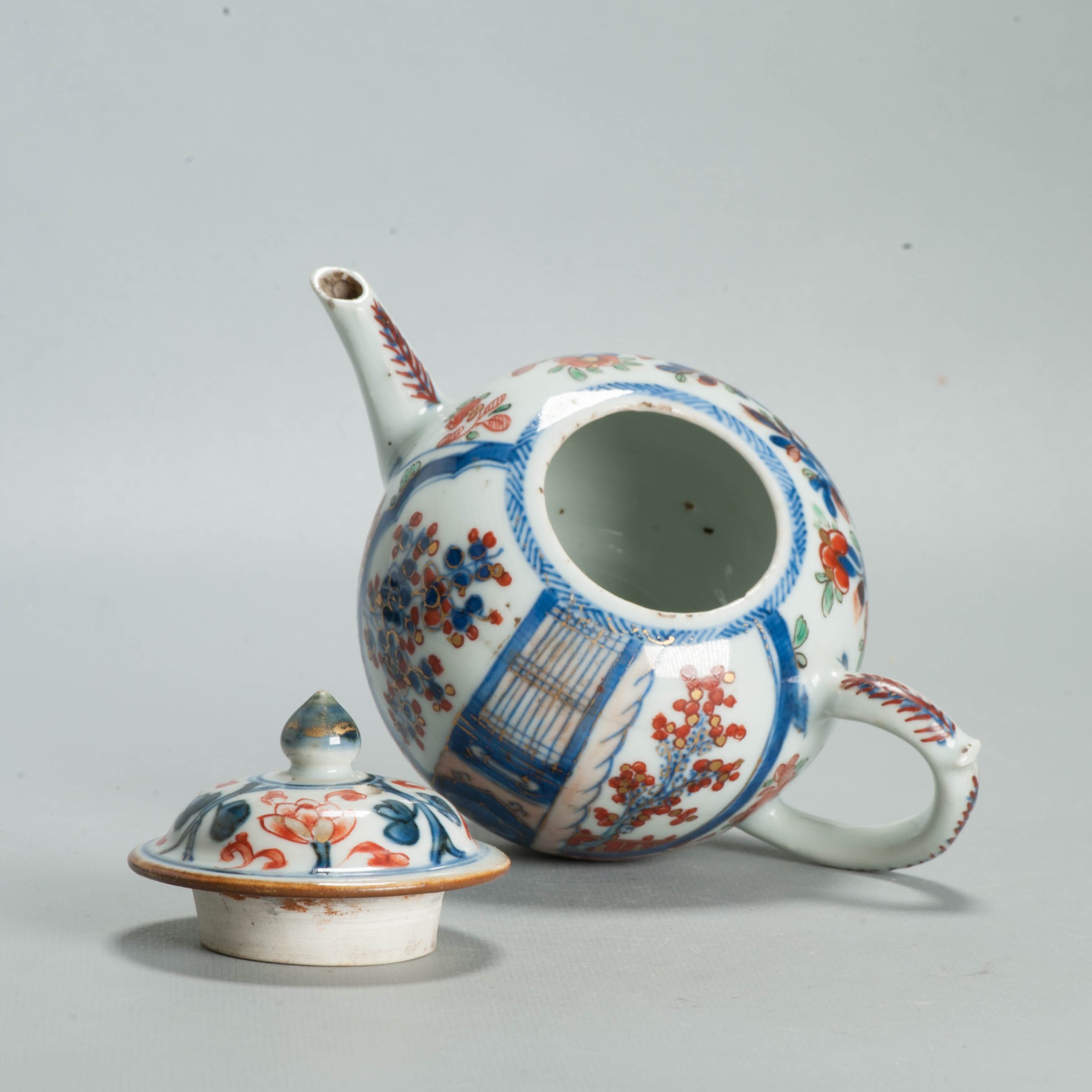 Antique Kangxi Period Ca 1700 Chinese Porcelain Tea pot Imari China Flower - Image 10