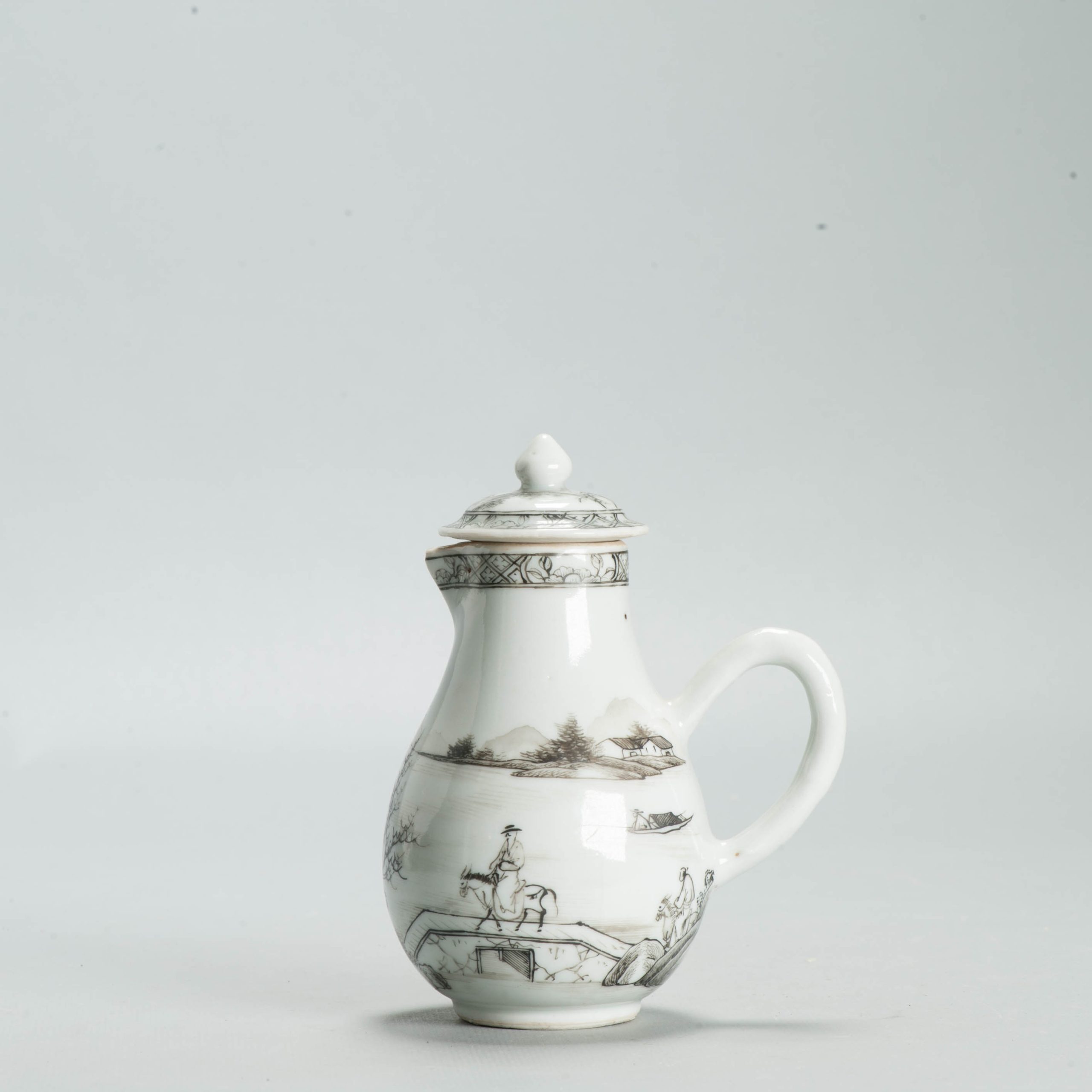 Antique 18C Chinese Encre de Chine Porcelain Landscape Yongzheng Qianlong - Image 22