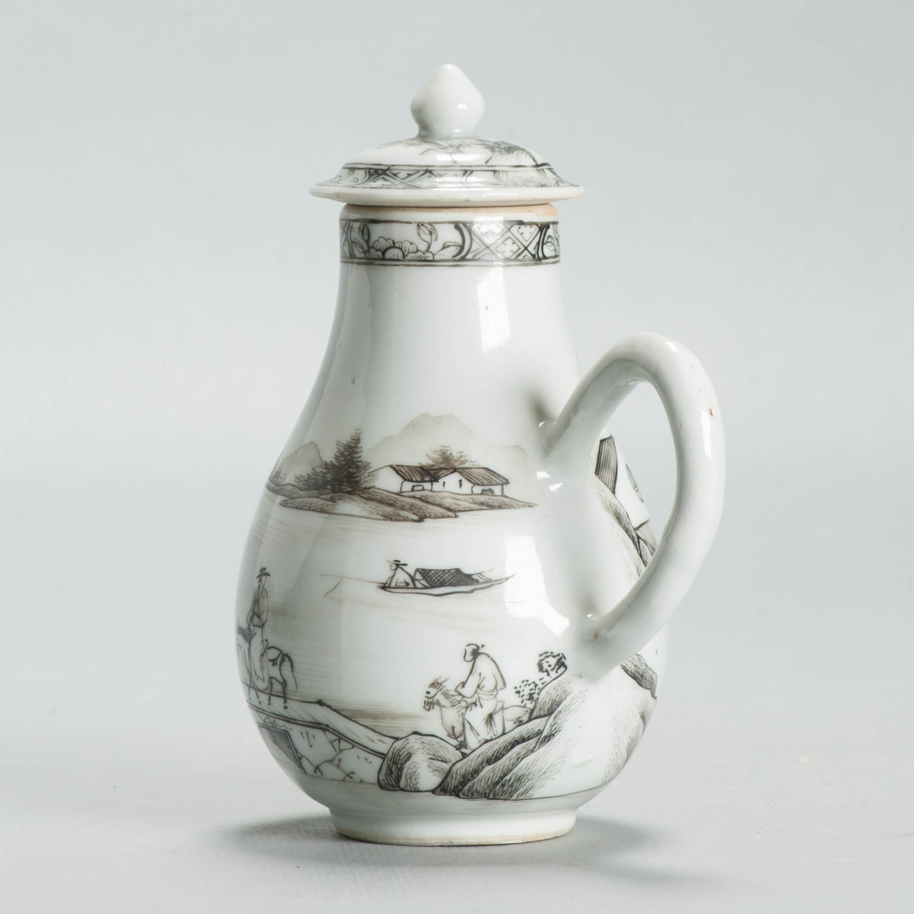 Antique 18C Chinese Encre de Chine Porcelain Landscape Yongzheng Qianlong - Image 19