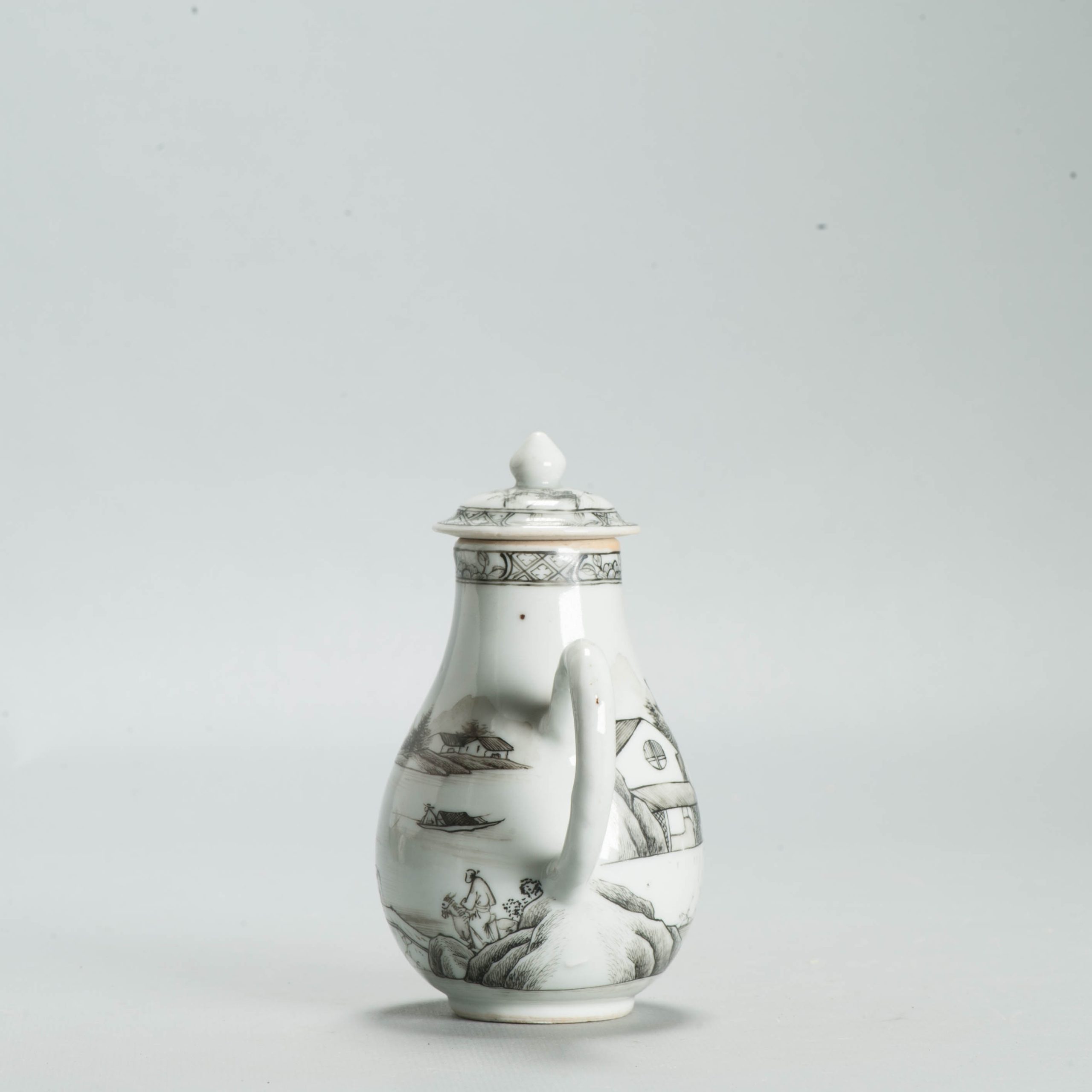 Antique 18C Chinese Encre de Chine Porcelain Landscape Yongzheng Qianlong - Image 17