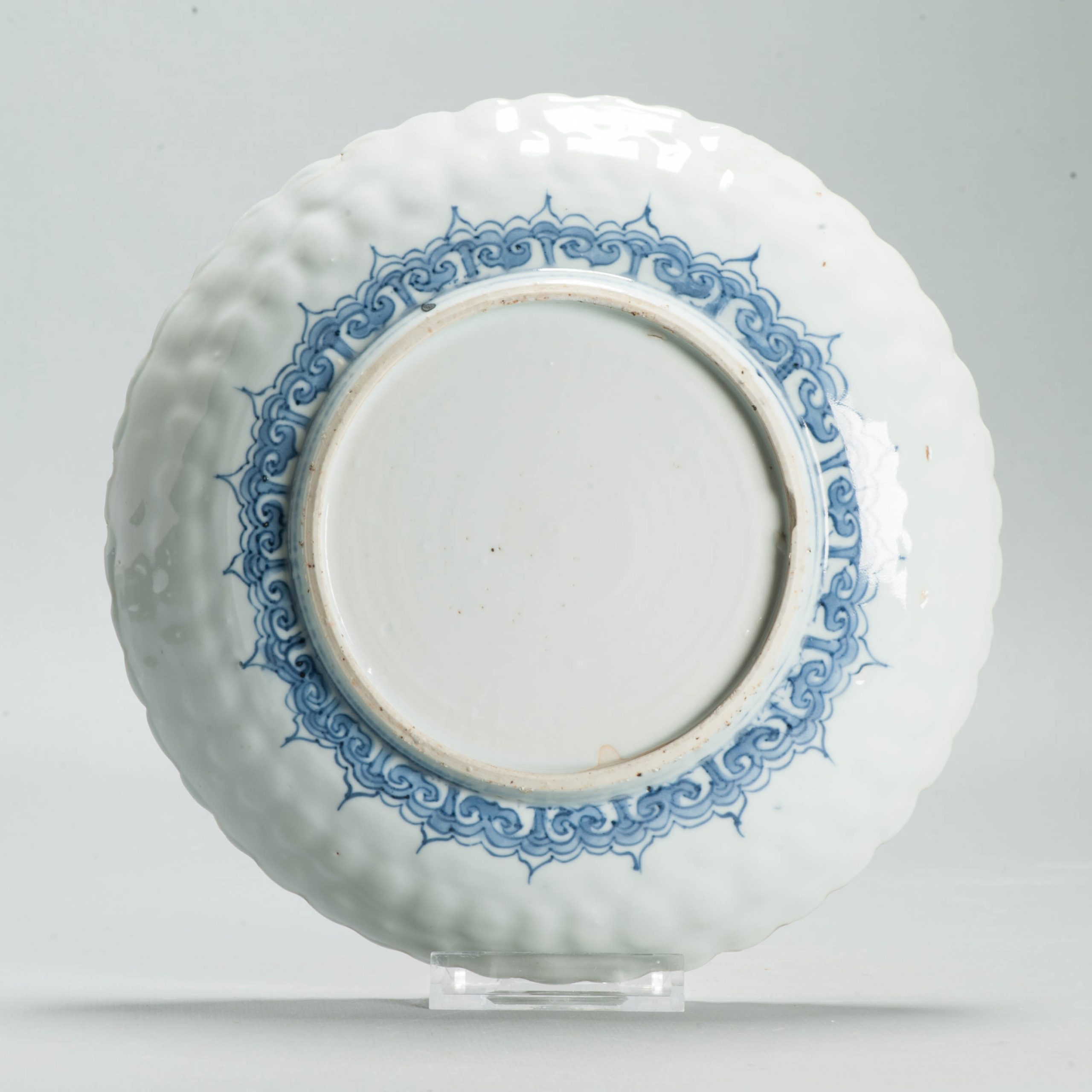 Antique Ming Wanli Chinese Kraak Porcelain Blue White Chrysanthemum Plate - Image 7