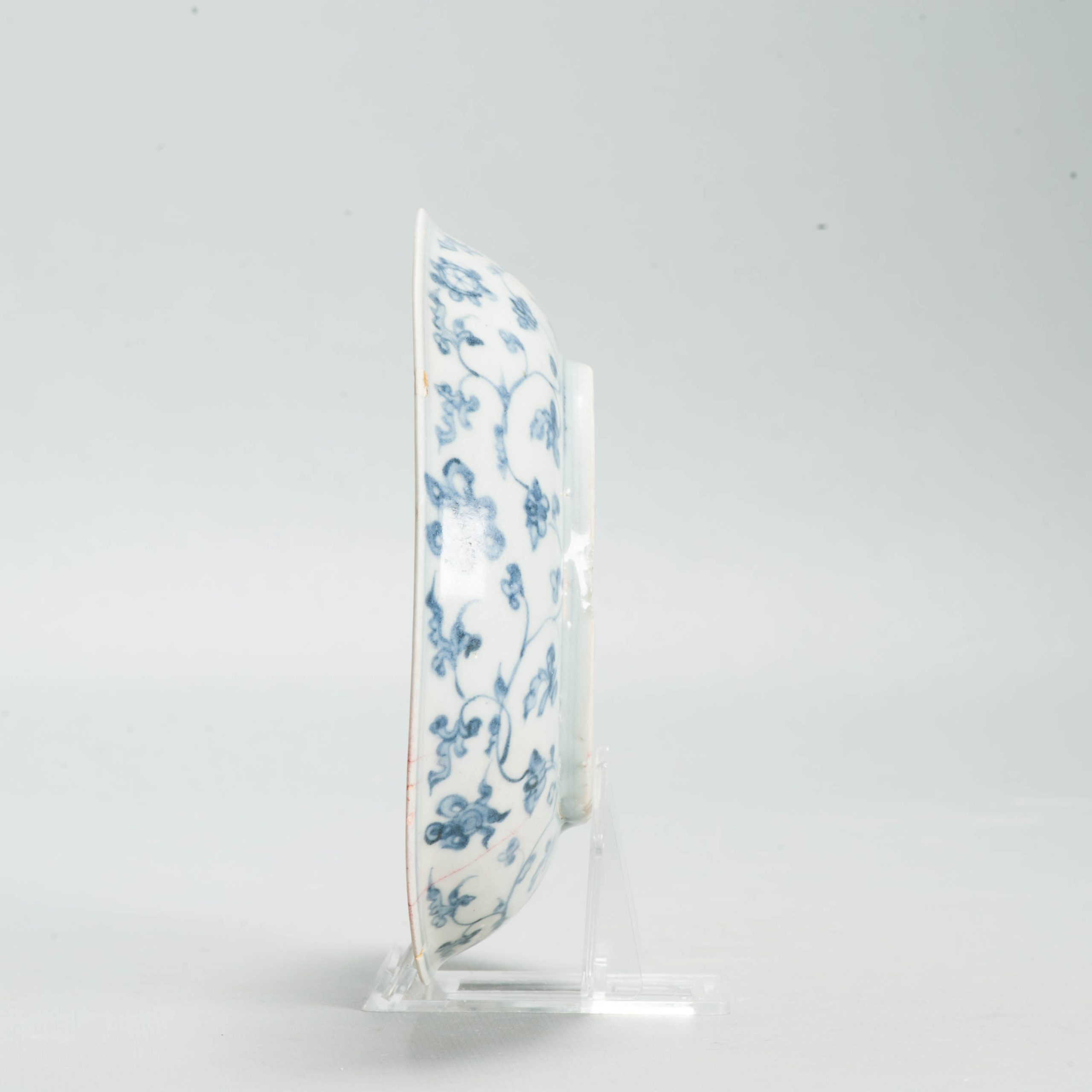Antique Ming Hongzhi Zhengde Chinese Blue White Porcelain Garden Plate 16C - 图片 7