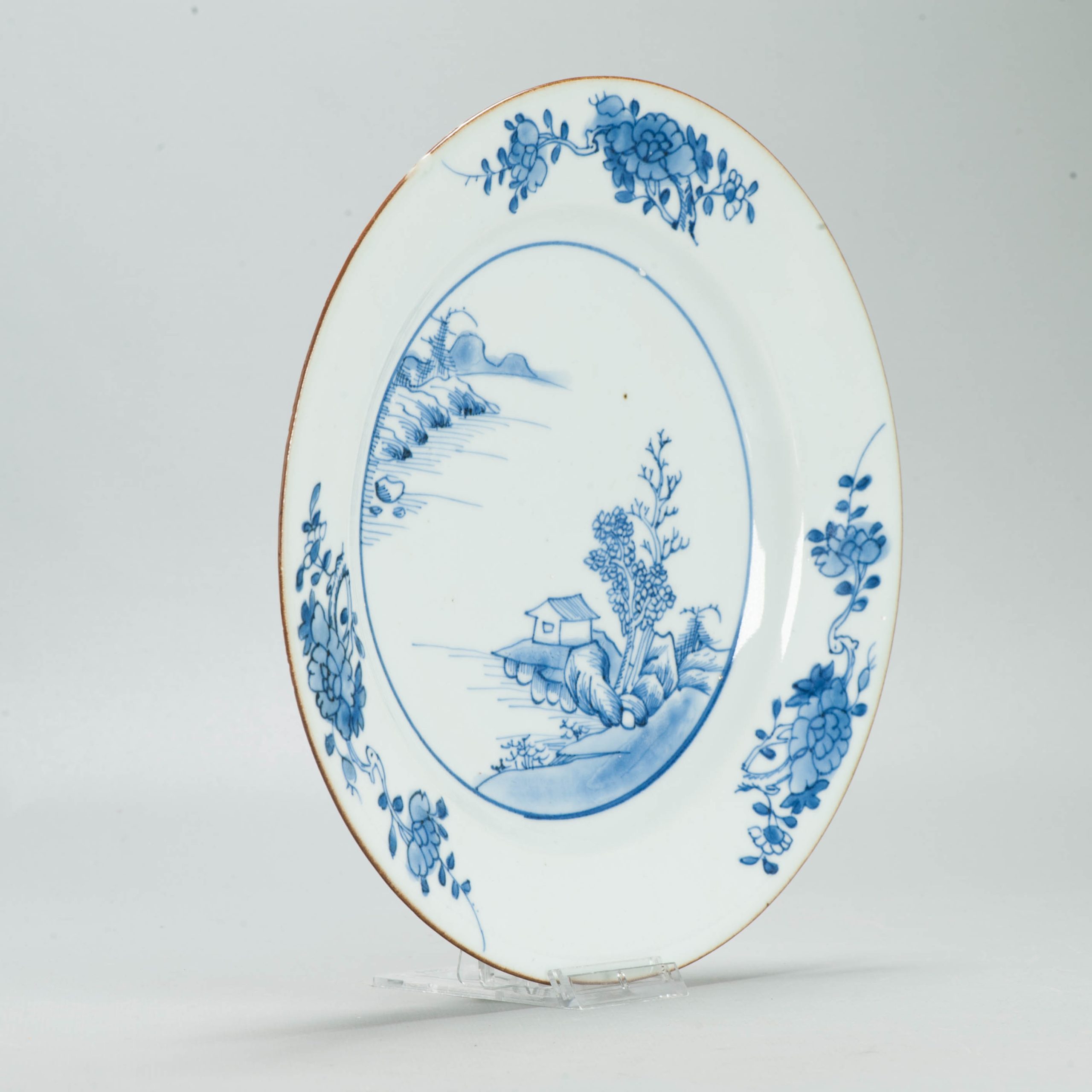 #5 Set Dinner Plates Antique 18C Chinese Qianlong Landscape Dishes Porcelain - Image 18