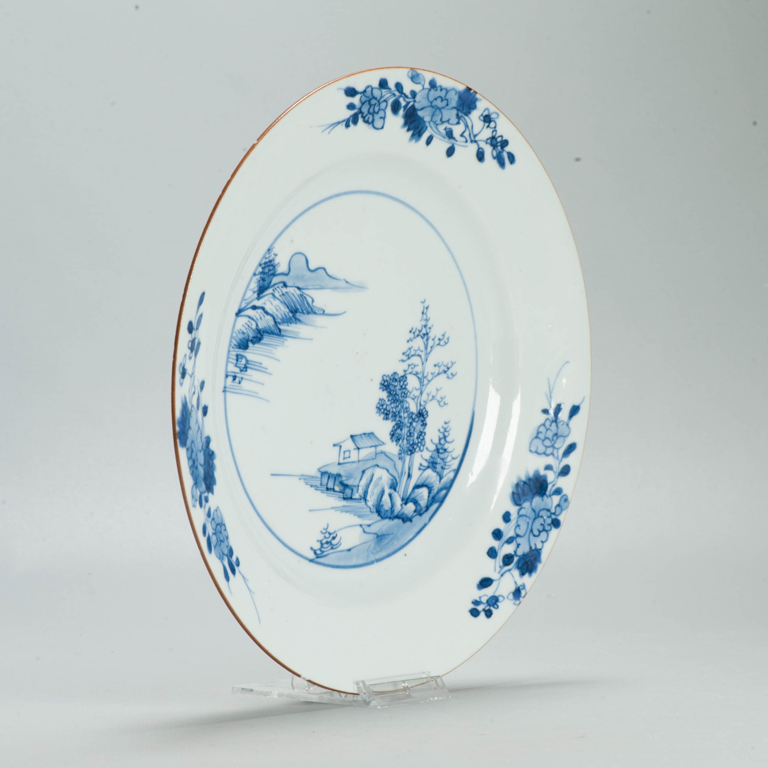 #5 Set Dinner Plates Antique 18C Chinese Qianlong Landscape Dishes Porcelain - Image 30