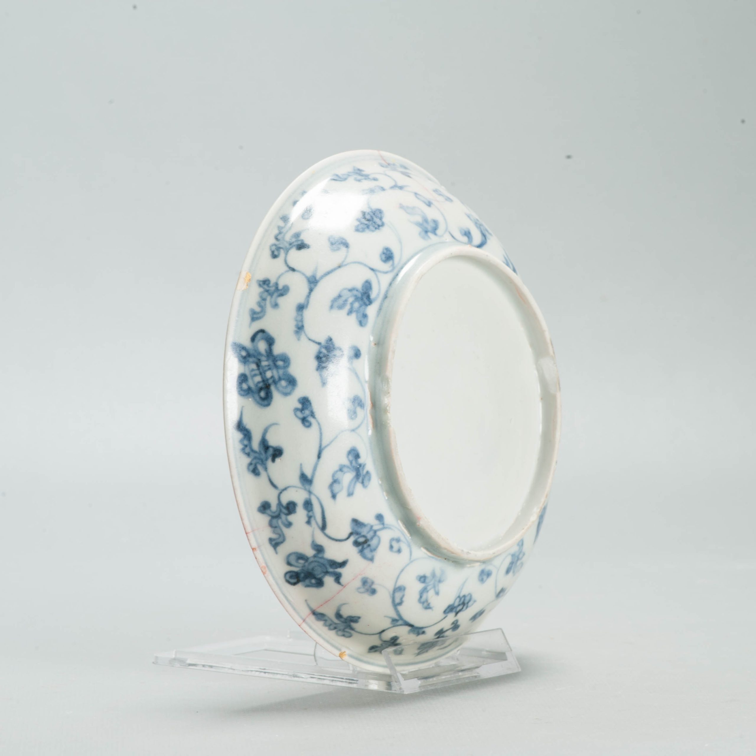 Antique Ming Hongzhi Zhengde Chinese Blue White Porcelain Garden Plate 16C - 图片 6