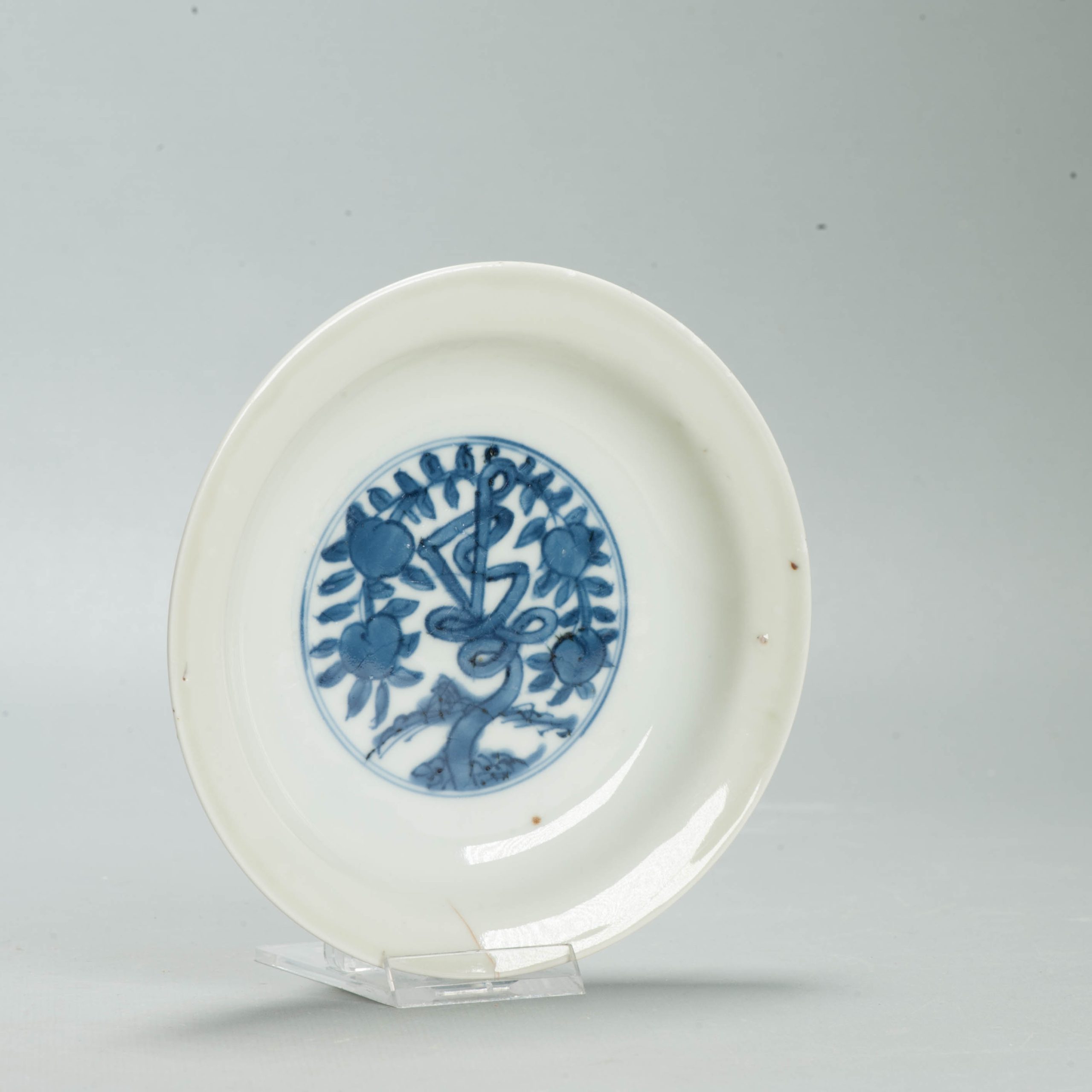 Antique Ming Chinese 16th C Jiajing Period with floral Plate Shou Character - 图片 13