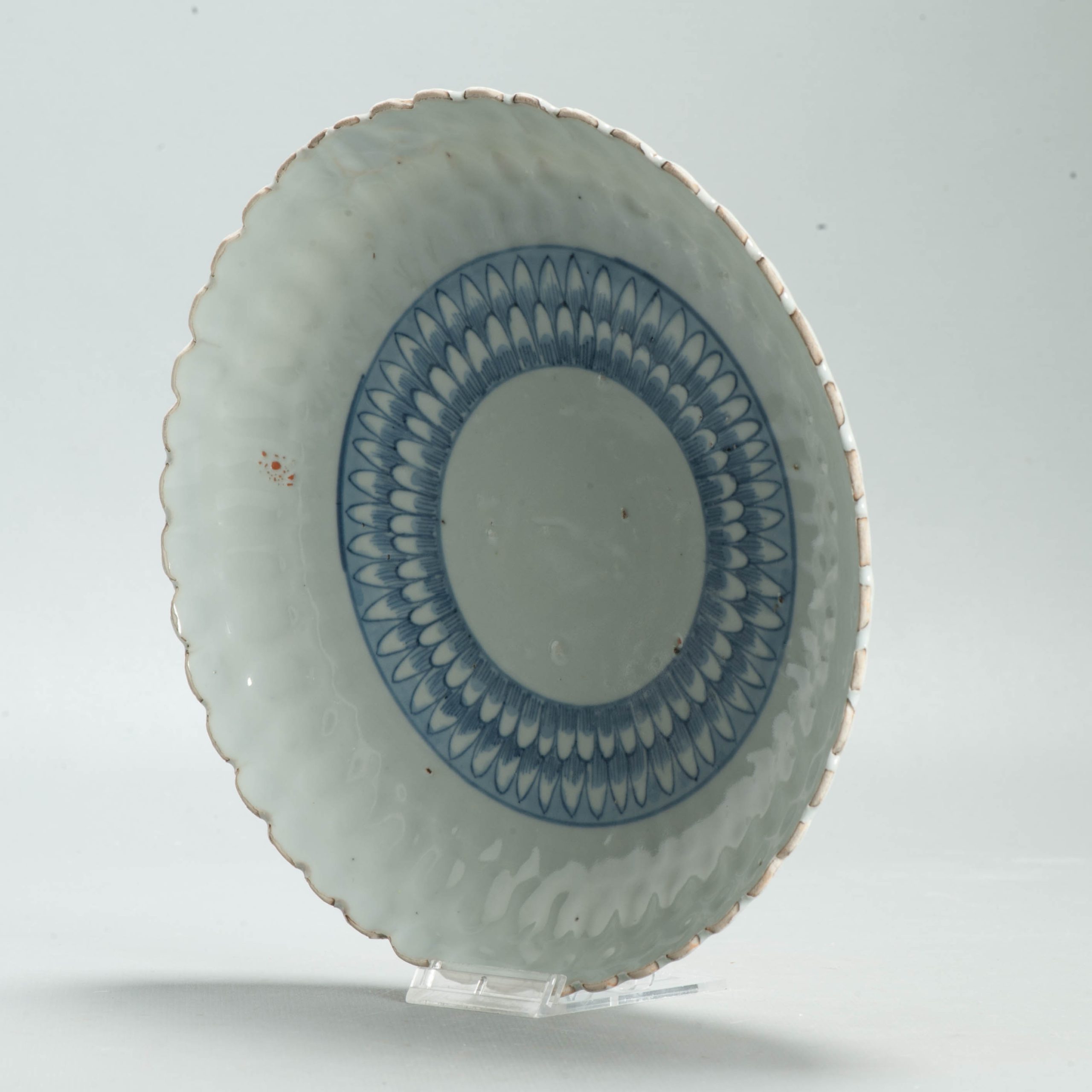 Antique Ming Wanli Chinese Kraak Porcelain Blue White Chrysanthemum Plate - Image 12