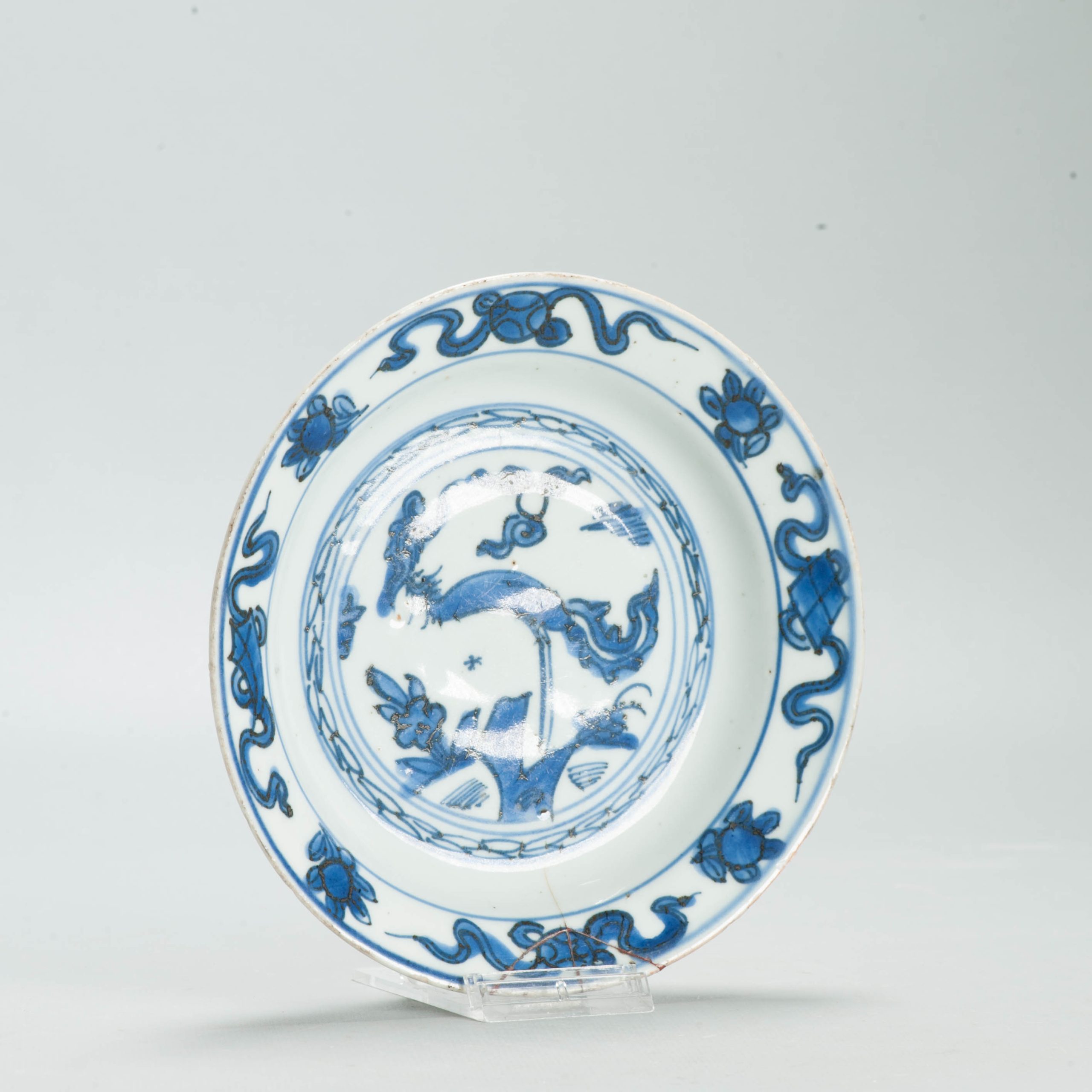 Antique Chinese Porcelain Ming 1540-1580 Jiajing Wanli Fenghuang Phoenix Plate - Image 11