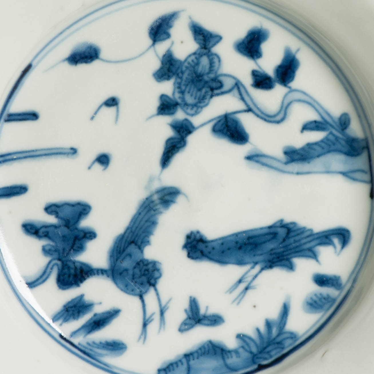 Antique Chinese Ming Swatow Zhangzhou Blue White Porcelain Dish Roosters 16/17C - Image 4