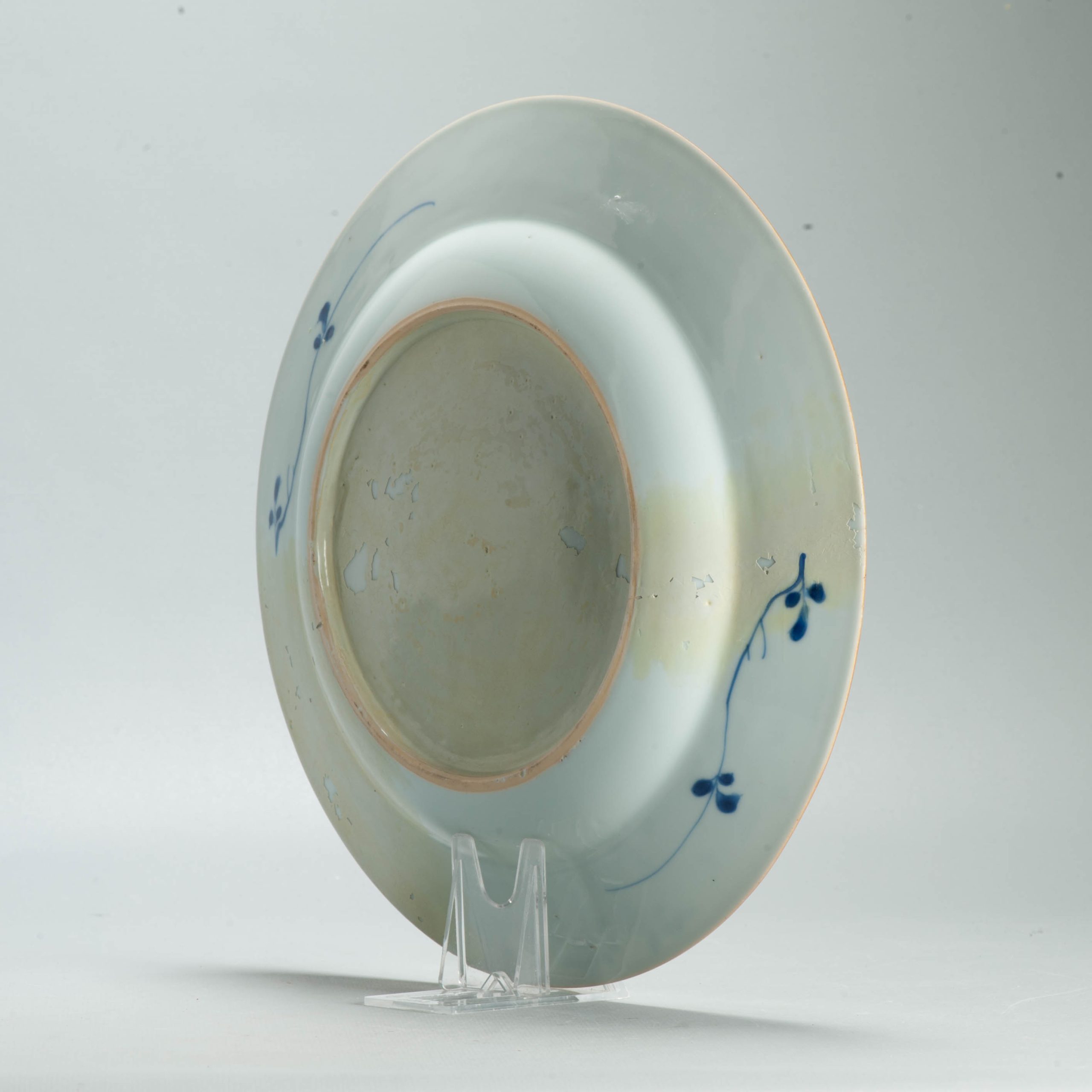 Antique 18th c Chinese Blue & White Porcelain Dish Flowers and Garden - 图片 7