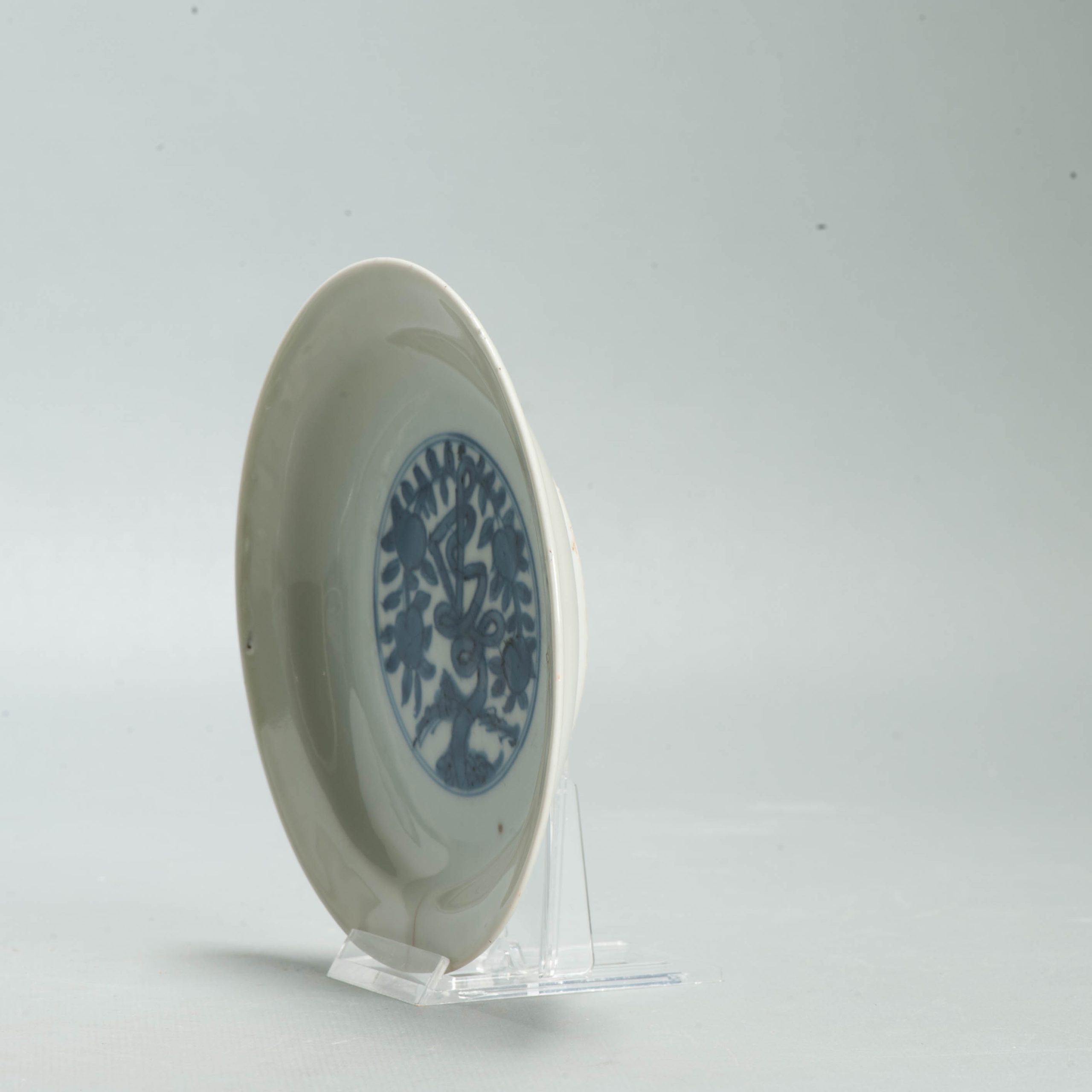 Antique Ming Chinese 16th C Jiajing Period with floral Plate Shou Character - 图片 10