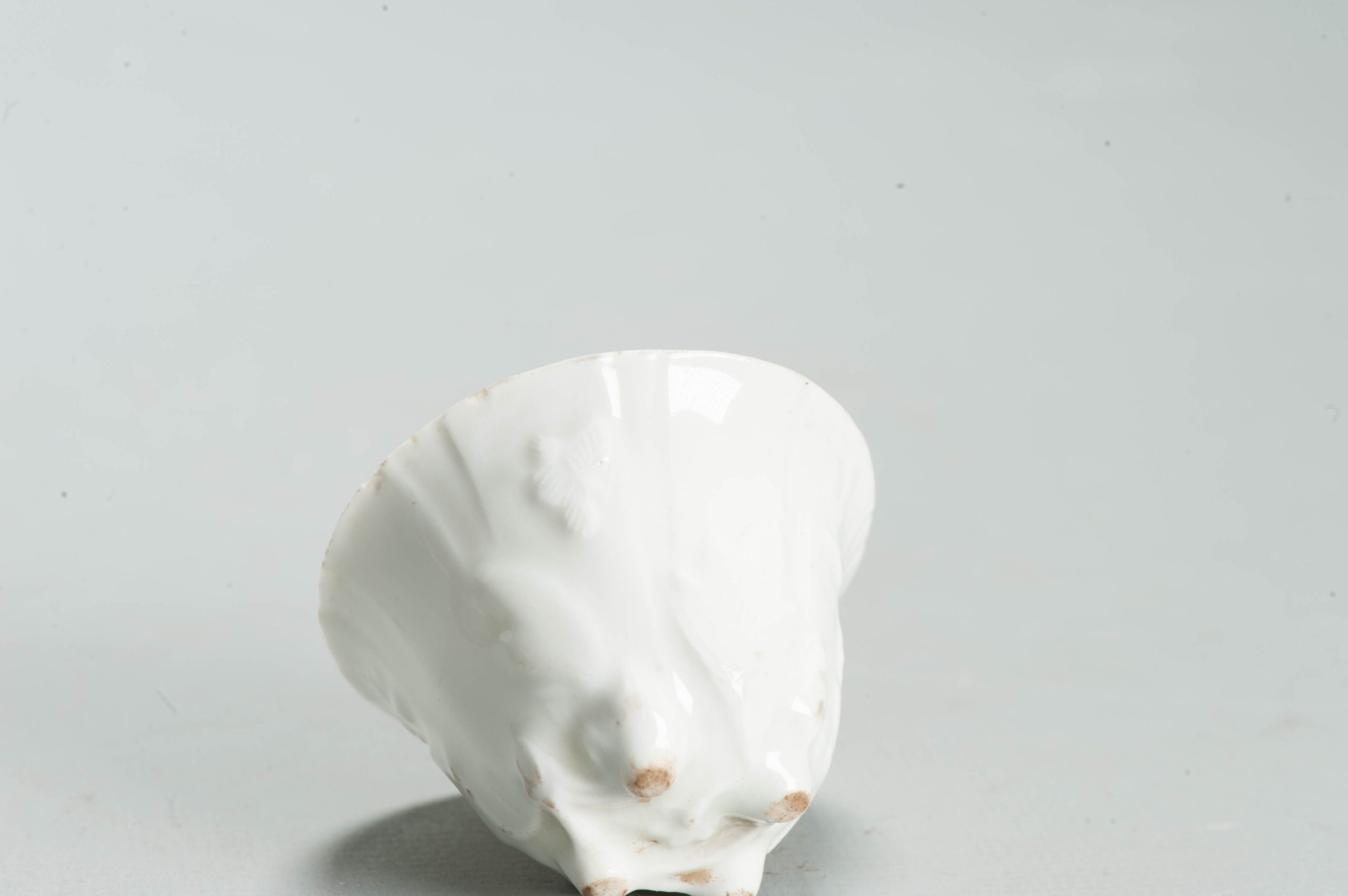 Antique Chinese Rare 17th C Dehua Blanc de Chine Libation Cup Flowers Insects - 图片 4