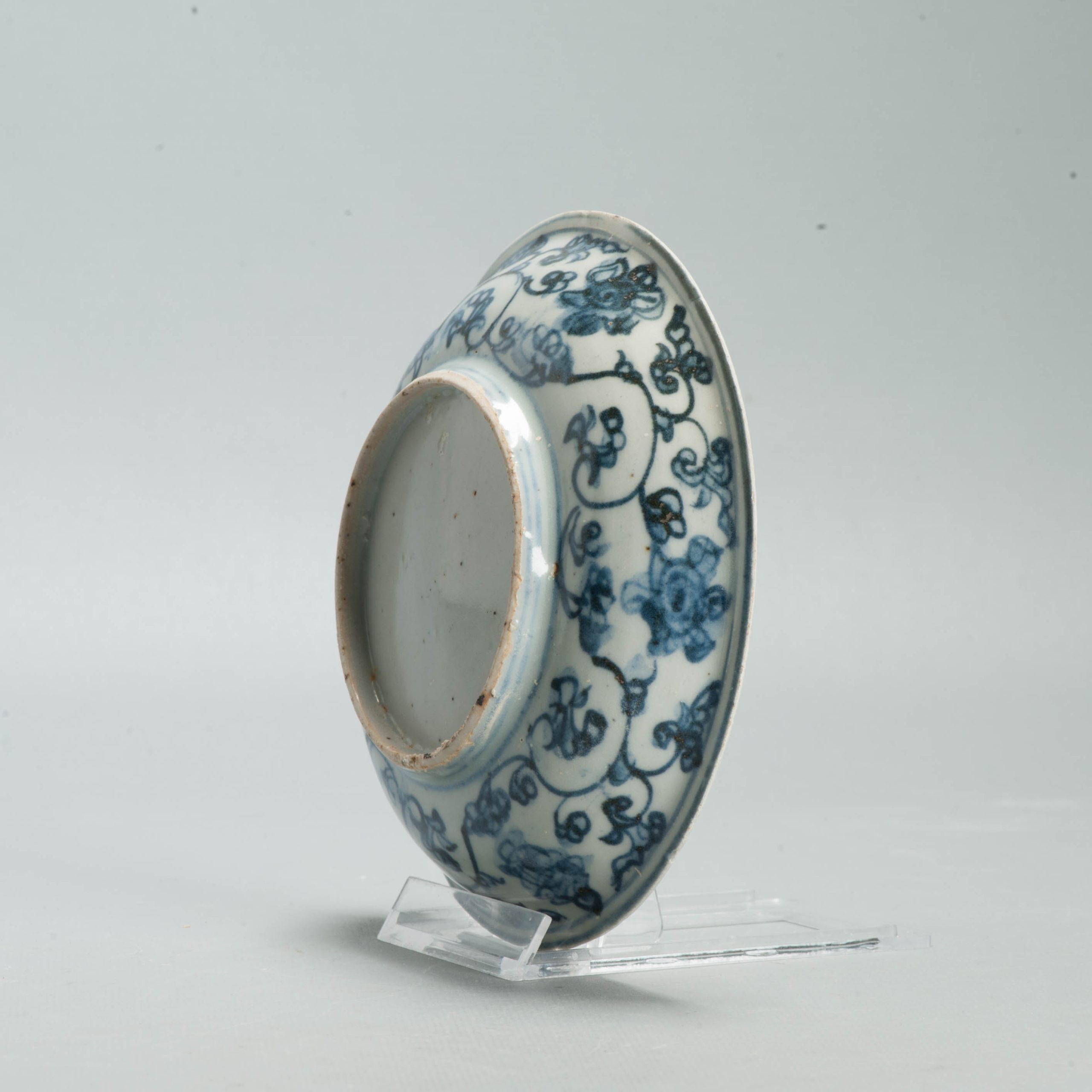 Antique Ming Hongzhi Zhengde Chinese Blue White Porcelain Floral Plate 16C - Image 17