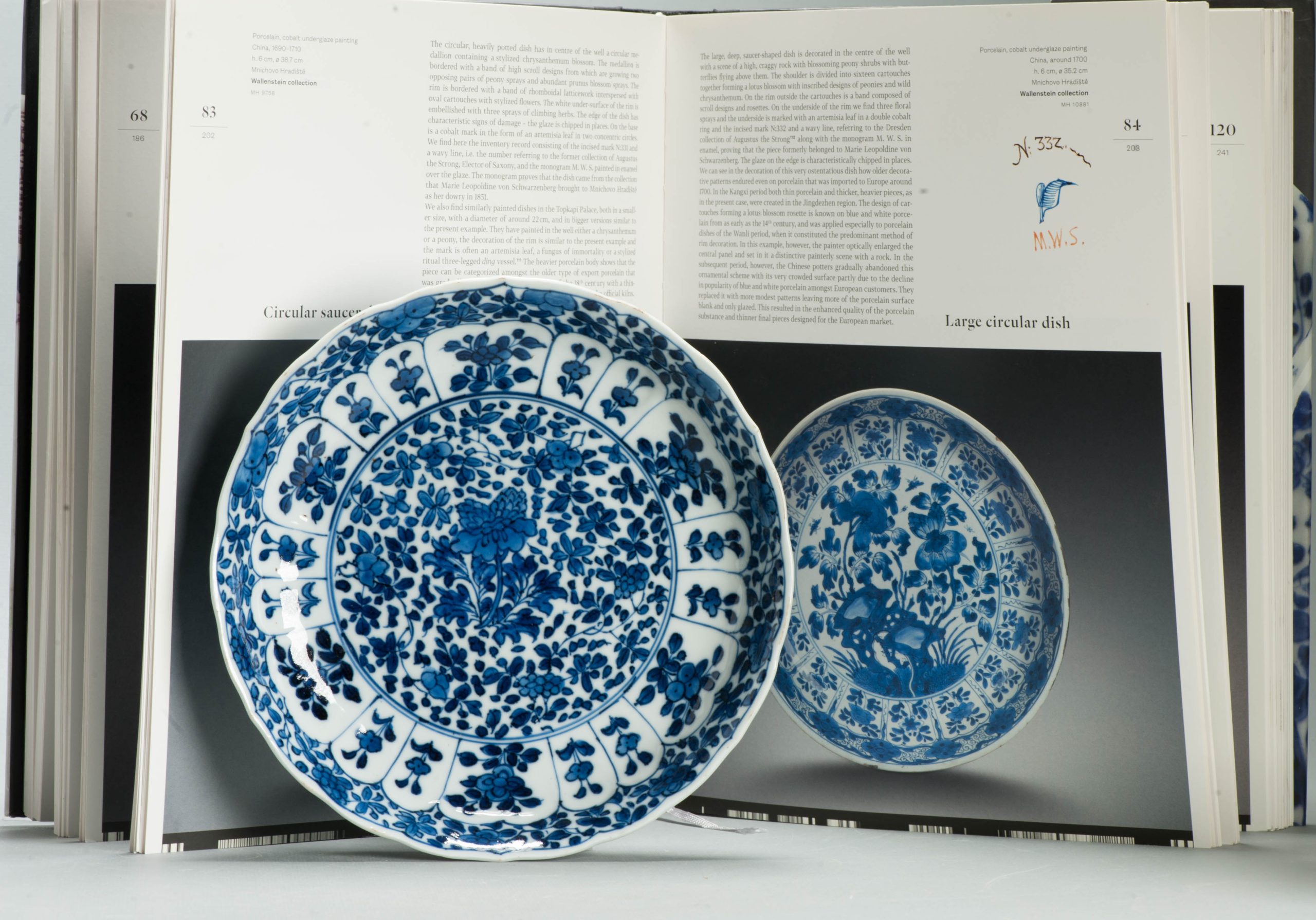 Antique Chinese 1700 Kangxi Blue & White Porcelain Dish Qing Dynasty Marked
