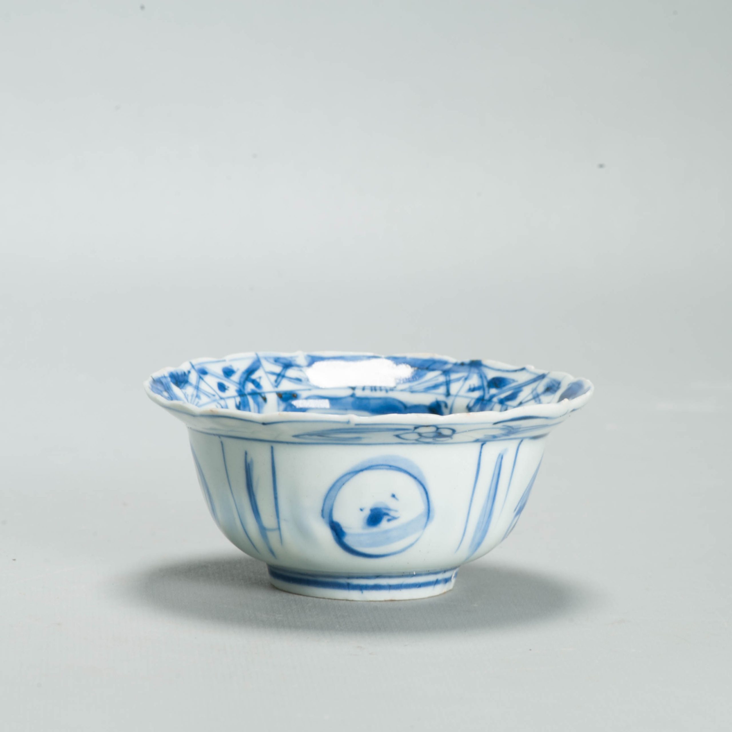 Floral Wanli Antique Ming Period Chinese Porcelain Kraak Klapmuts Landscape - Image 5