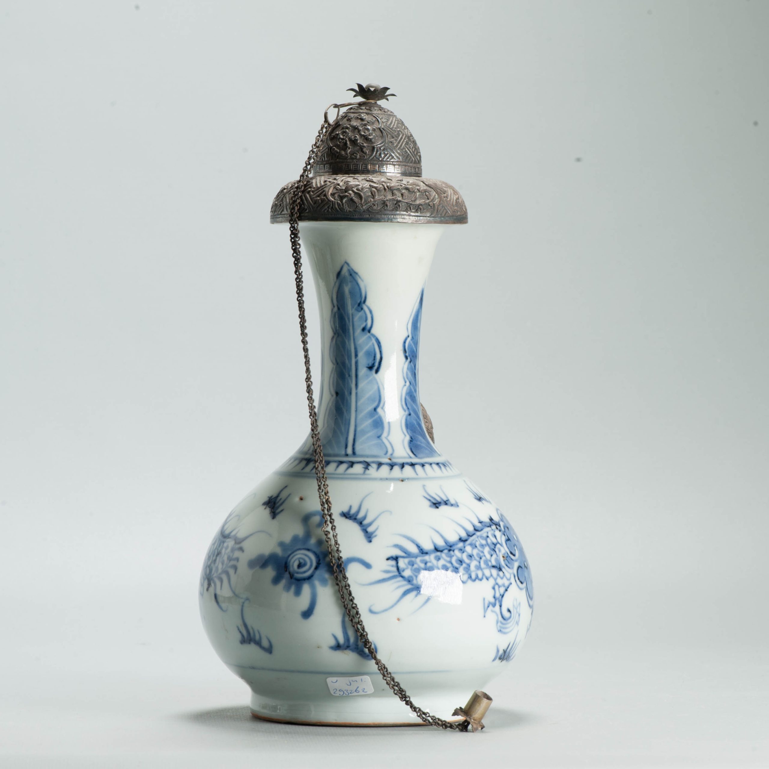 Antique Chinese Kendi Ghendi 18th c with Fenghuang Flowers Porcelain China - 图片 13