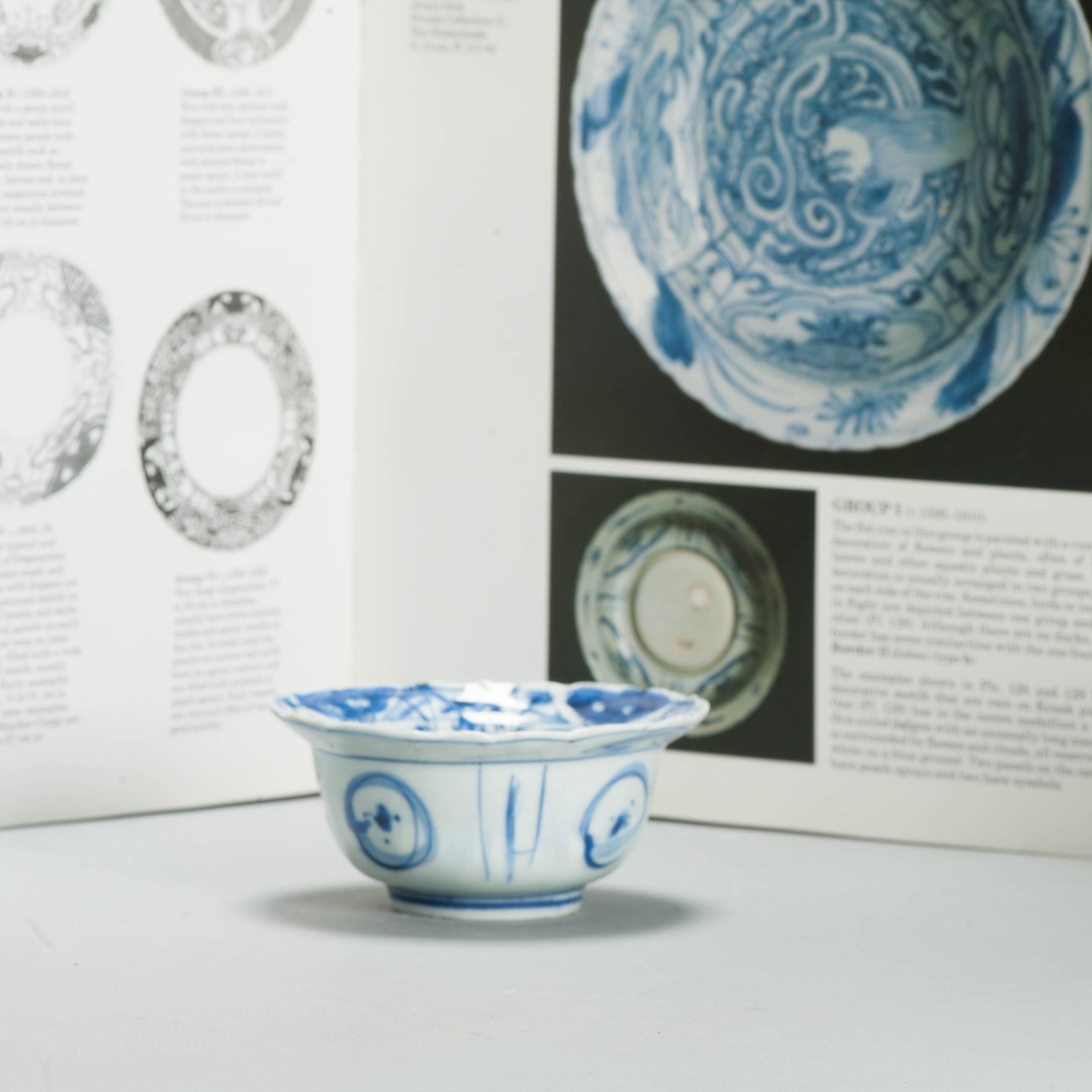 Floral Wanli Antique Ming Period Chinese Porcelain Kraak Klapmuts Landscape - Image 10