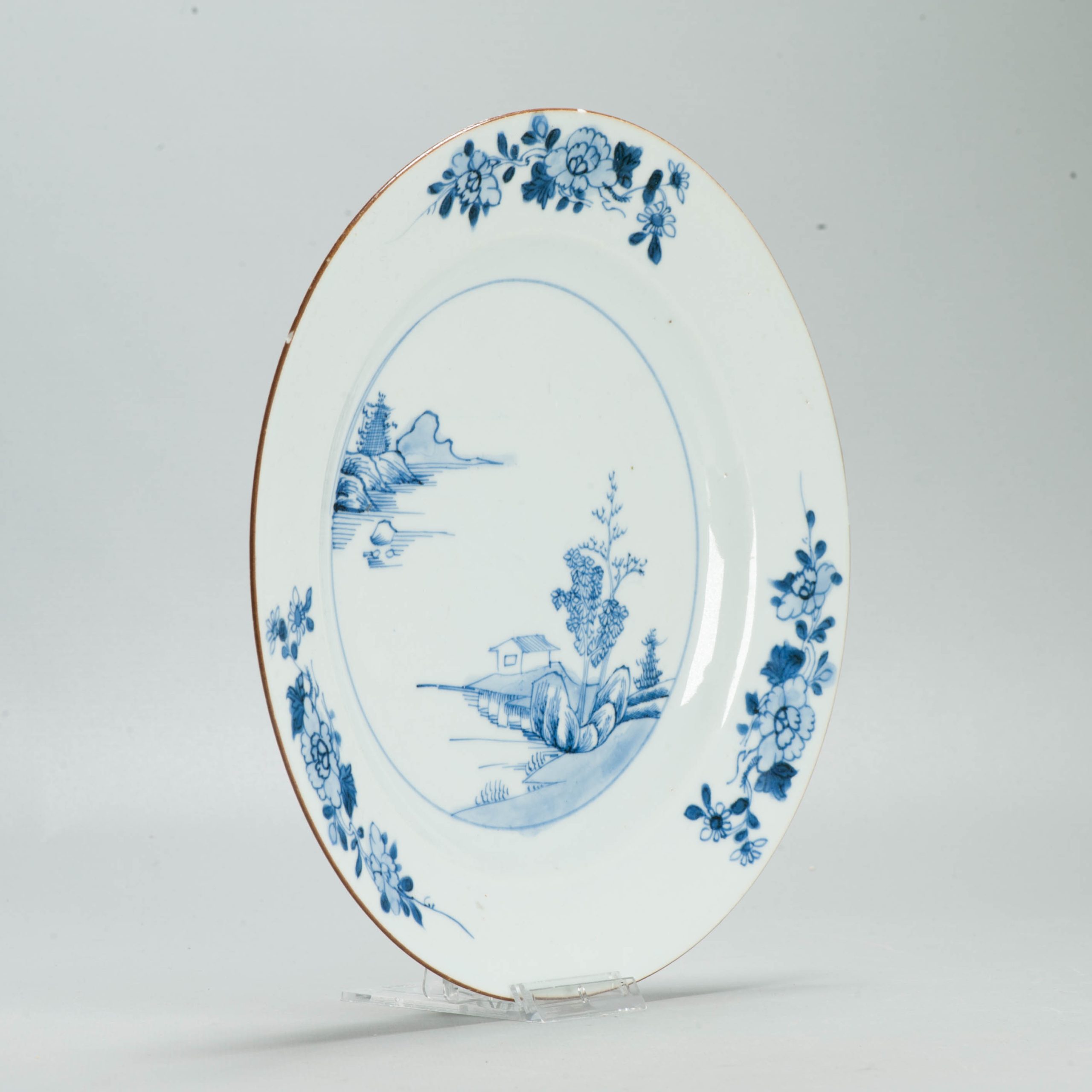 #5 Set Dinner Plates Antique 18C Chinese Qianlong Landscape Dishes Porcelain - Image 6
