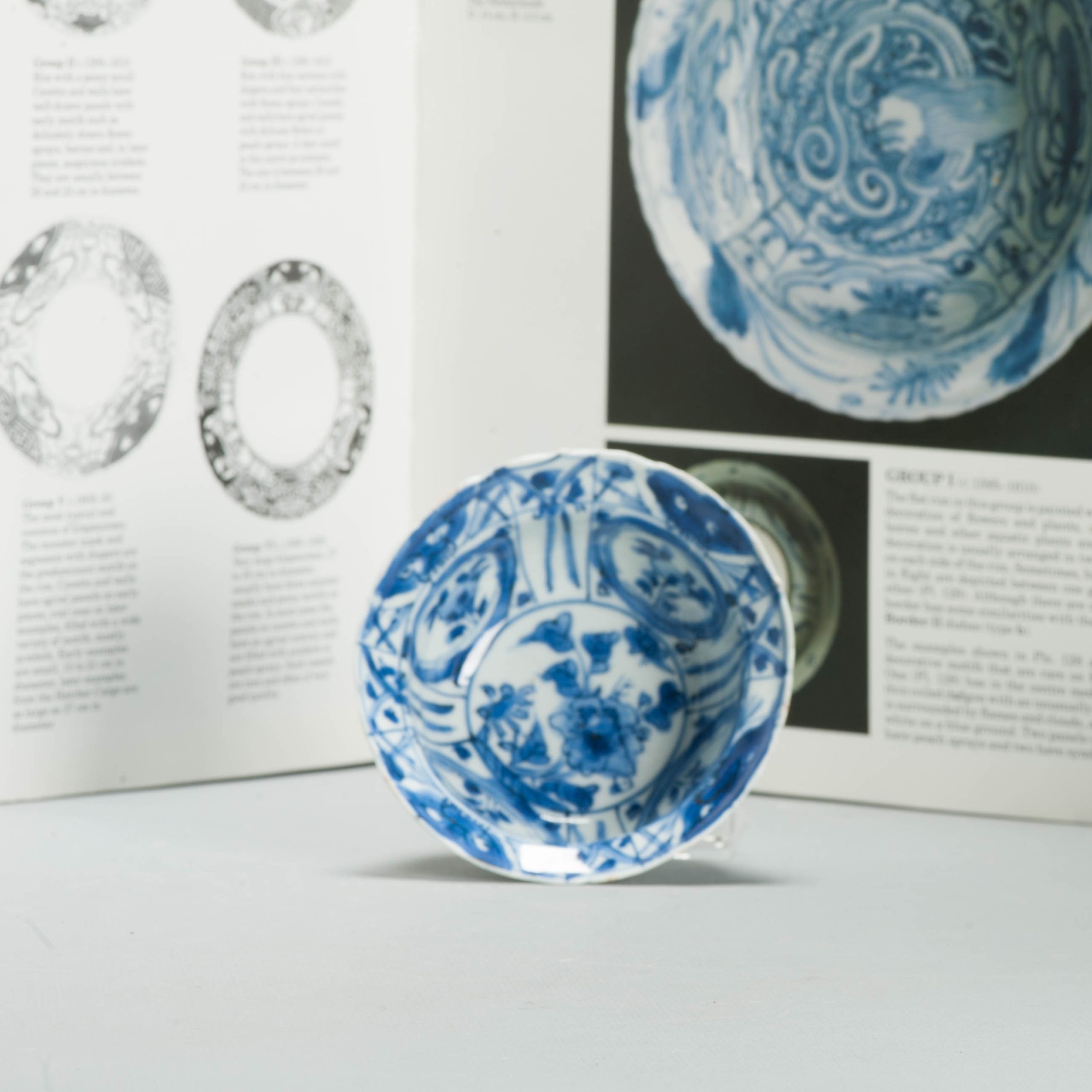 Floral Wanli Antique Ming Period Chinese Porcelain Kraak Klapmuts Landscape - Image 7