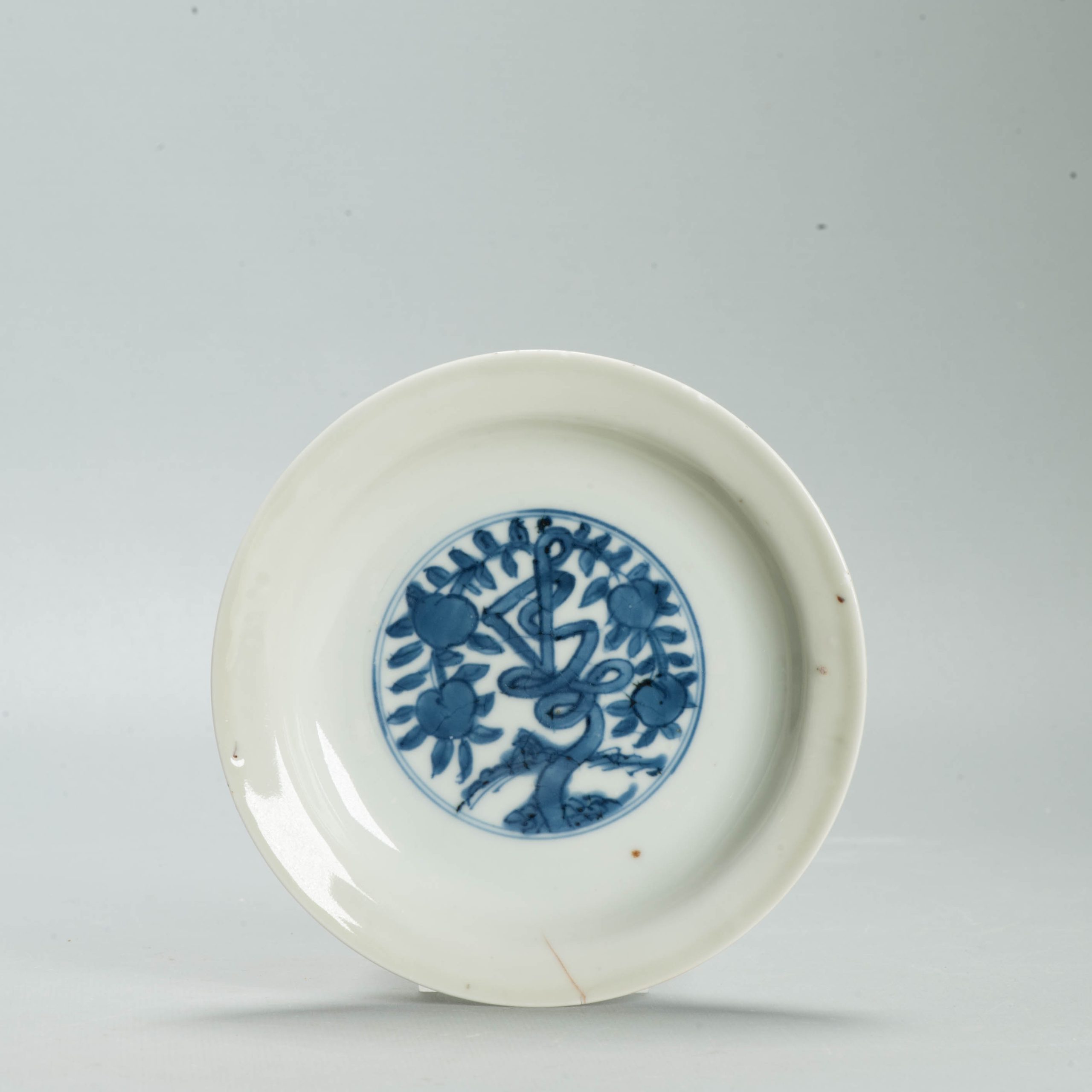 Antique Ming Chinese 16th C Jiajing Period with floral Plate Shou Character - 图片 5